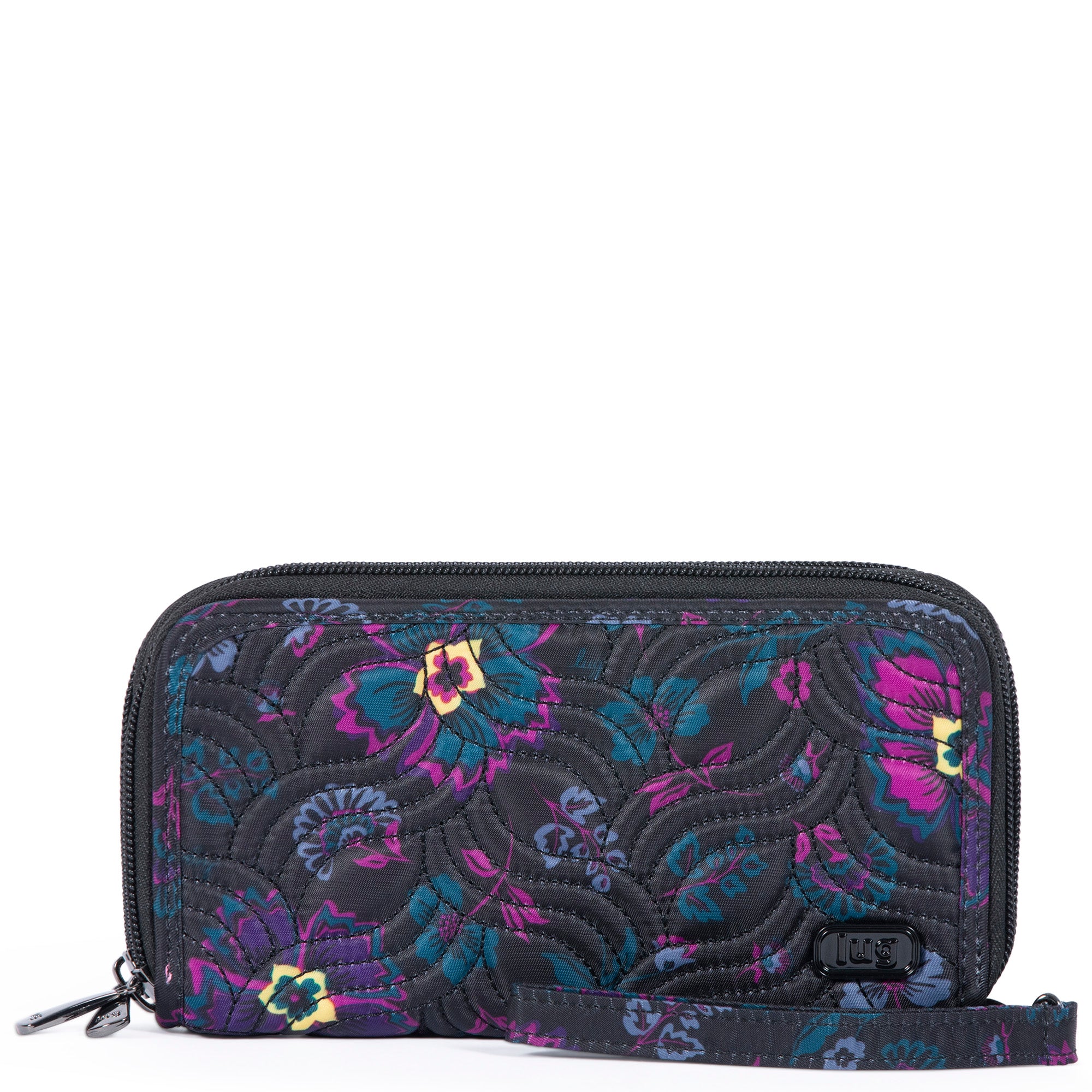 Splits XL Wristlet RFID Wallet - BOHO FLORAL BLACK - SplitsXL_BohoFloralBlack_01