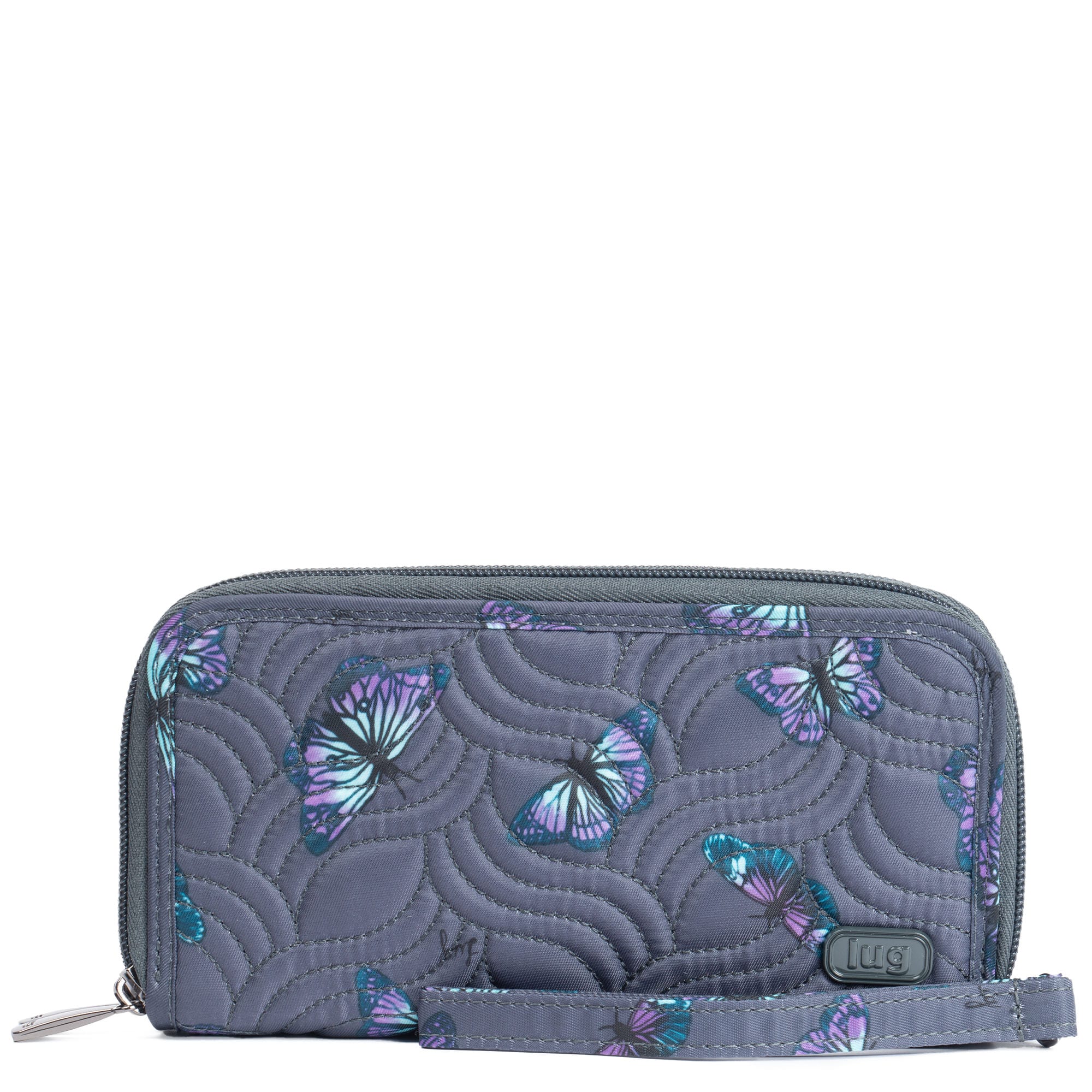 Splits XL Wristlet RFID Wallet - BUTTERFLY GREY - SplitsXL_ButterflyGrey_01
