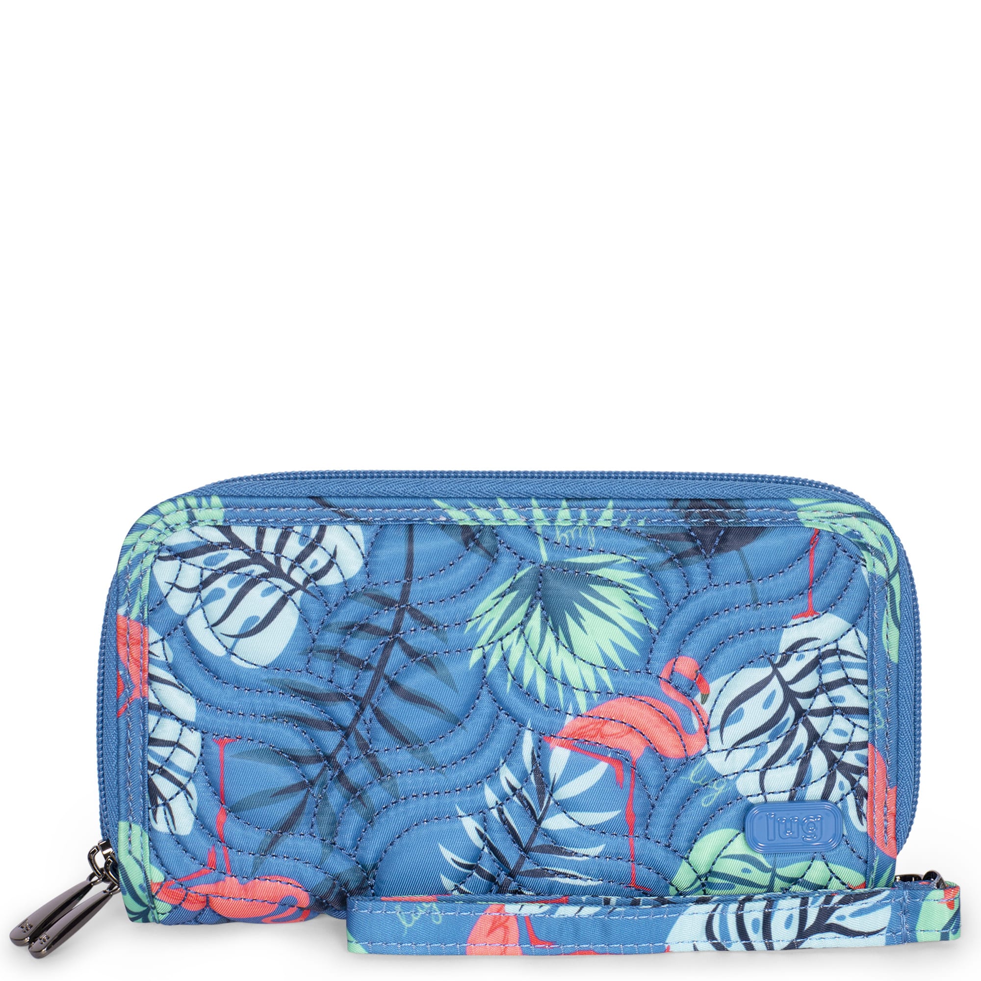 Splits XL Wristlet RFID Wallet - FLAMINGO BLUE - SplitsXL_FlamingoBlue_01