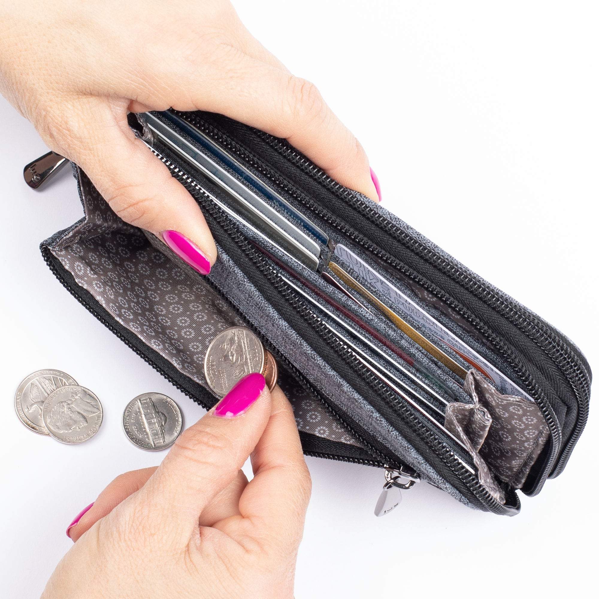 Splits XL Wristlet RFID Wallet - HEATHER GREY - SplitsXL_HeatherGrey_06a_79bd956a-8a70-4315-a17f-0fc42888bcd3