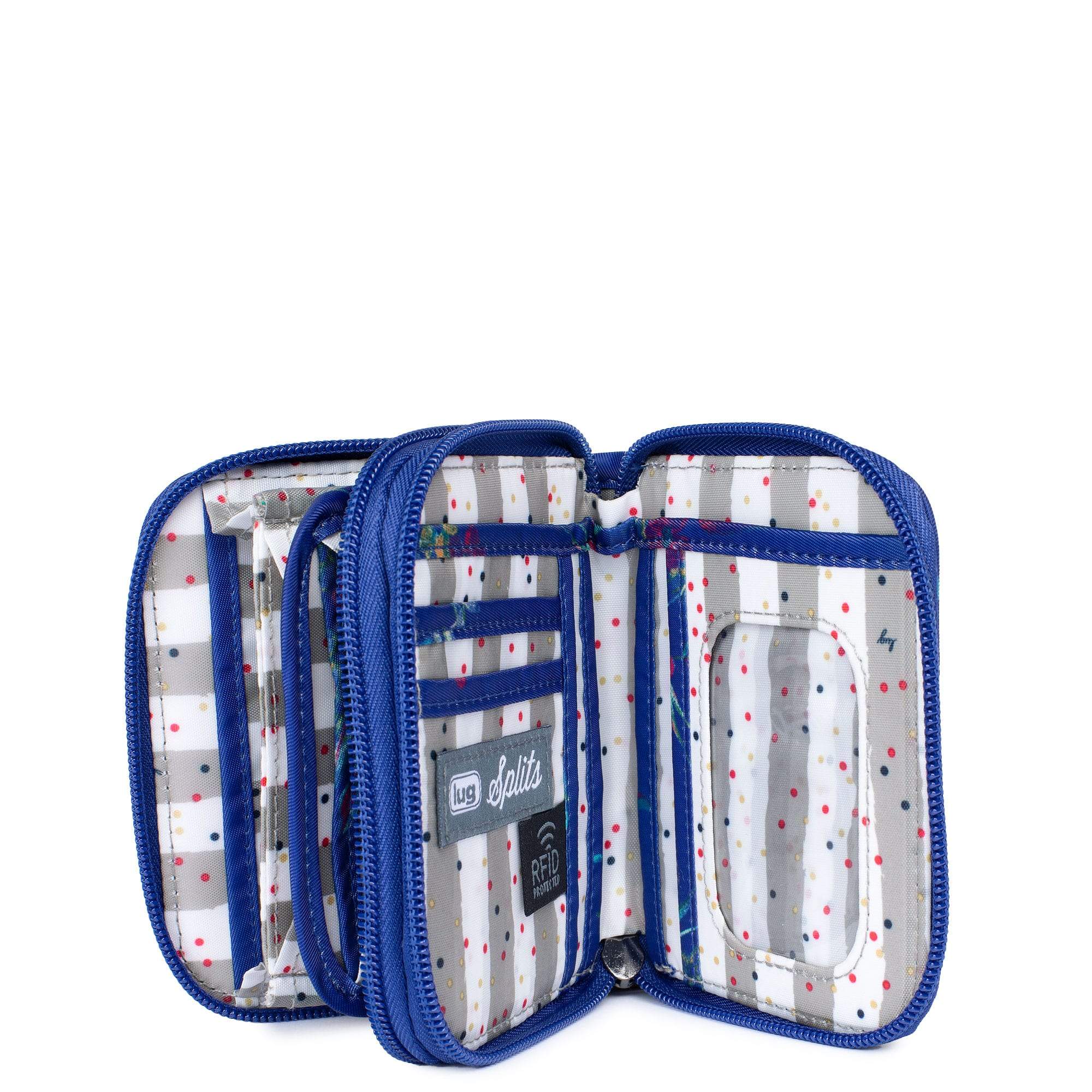 Splits Compact RFID Wallet - BOUQUET BLUE - Splits_BouquetBlue_05