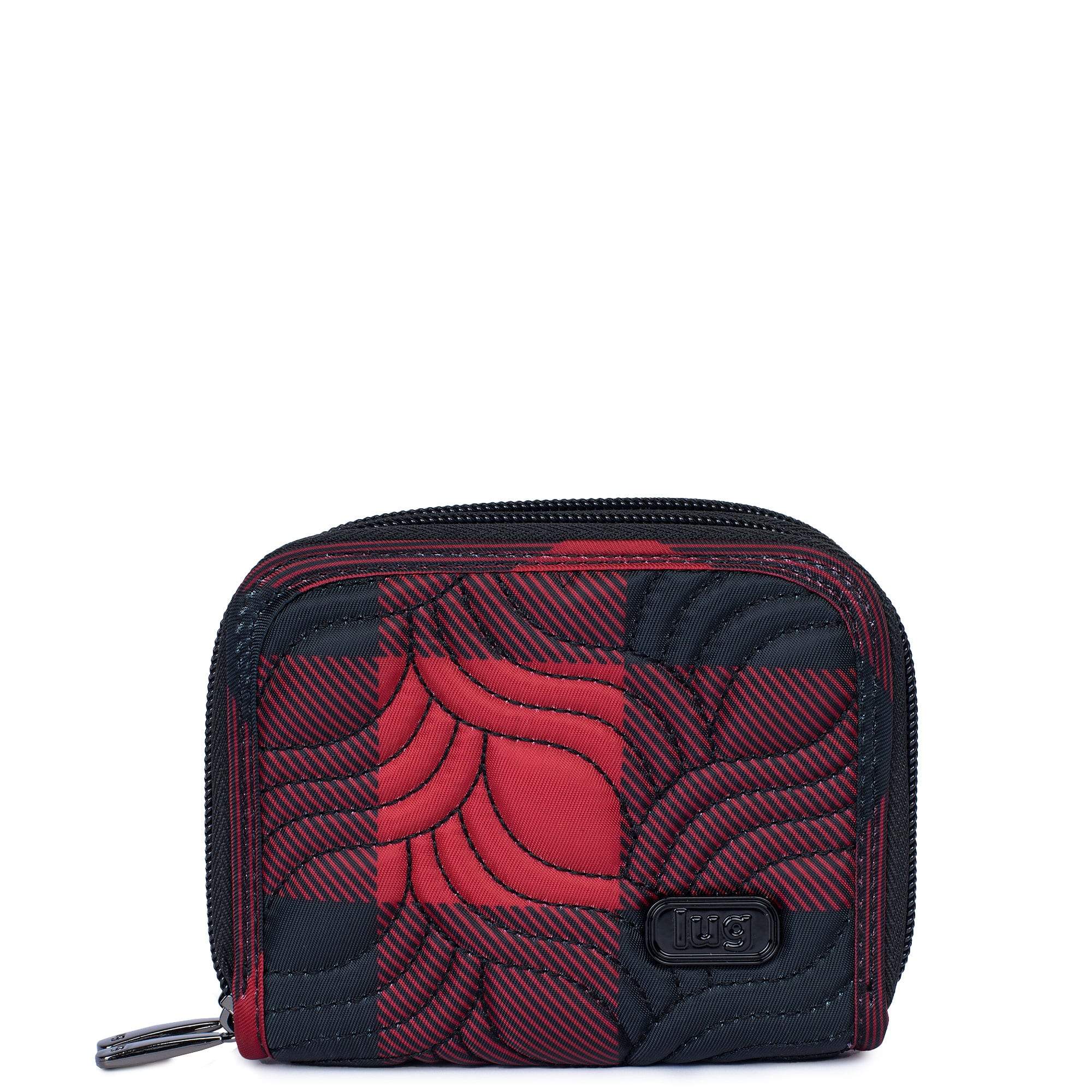 Splits Compact RFID Wallet - BUFFALO CHECK RED - Splits_BuffaloCheckRed_01