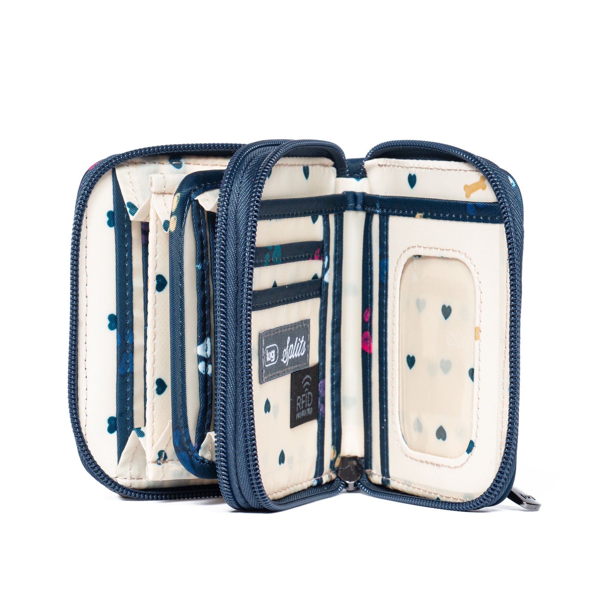 Splits Compact RFID Wallet - PAWS NAVY - Splits_Paws_05