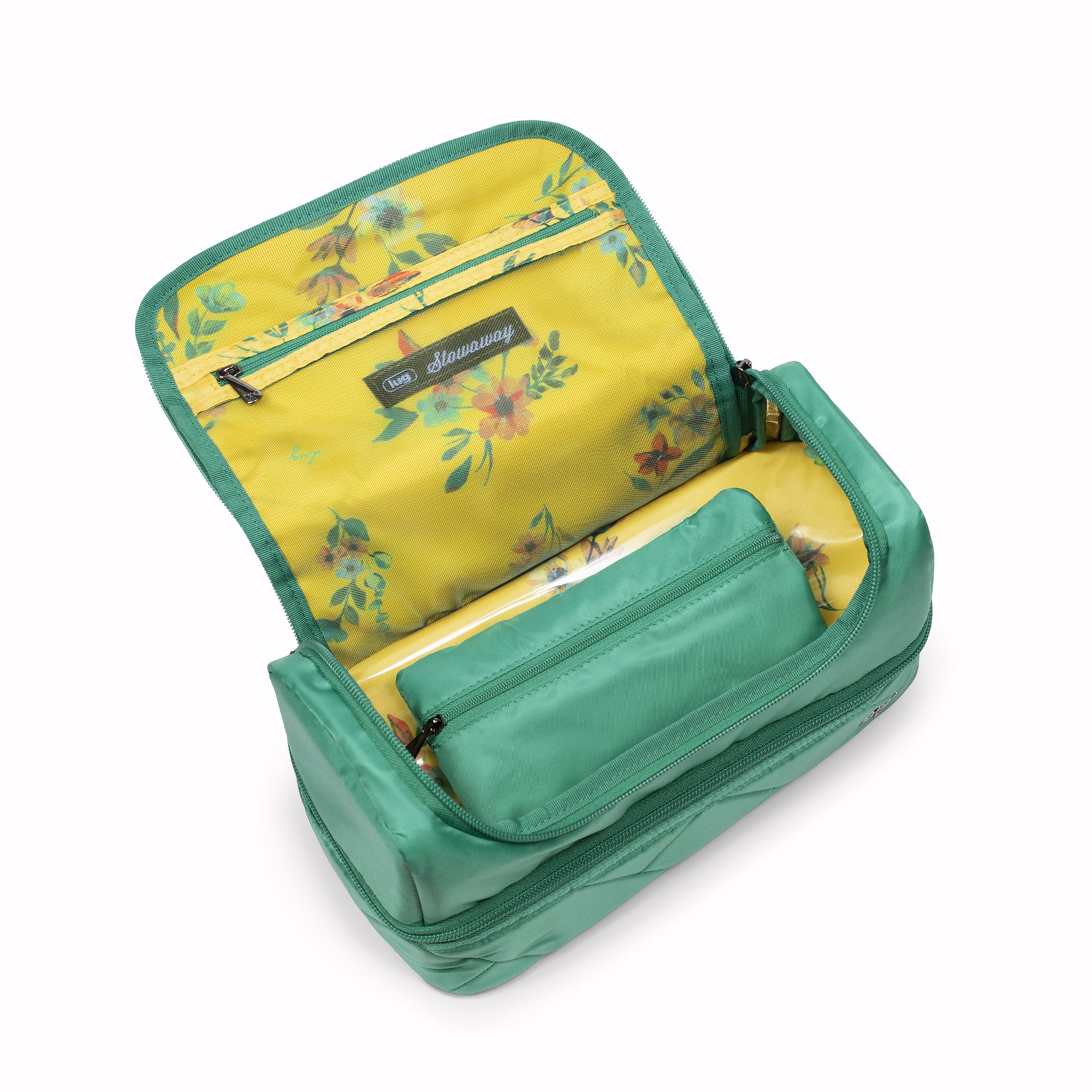 Stowaway Cosmetic Case - KELLY GREEN - Stowaway_KellyGreen_05_02