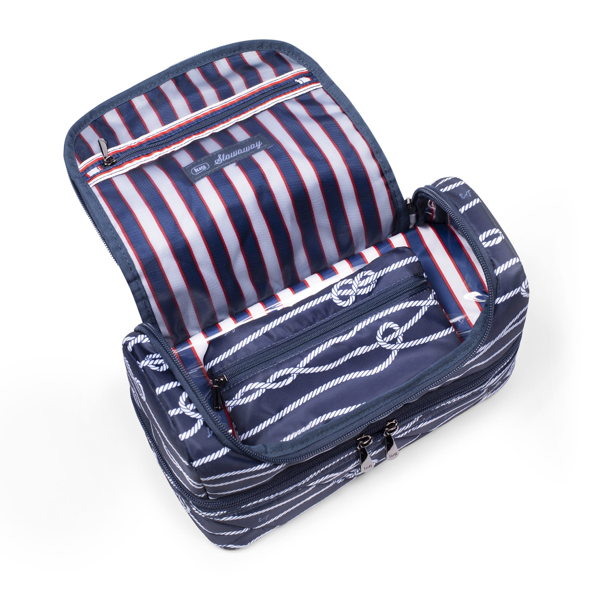 Stowaway Cosmetic Case - NAVY NAUTICAL - Stowaway_NauticalNavy_05_02