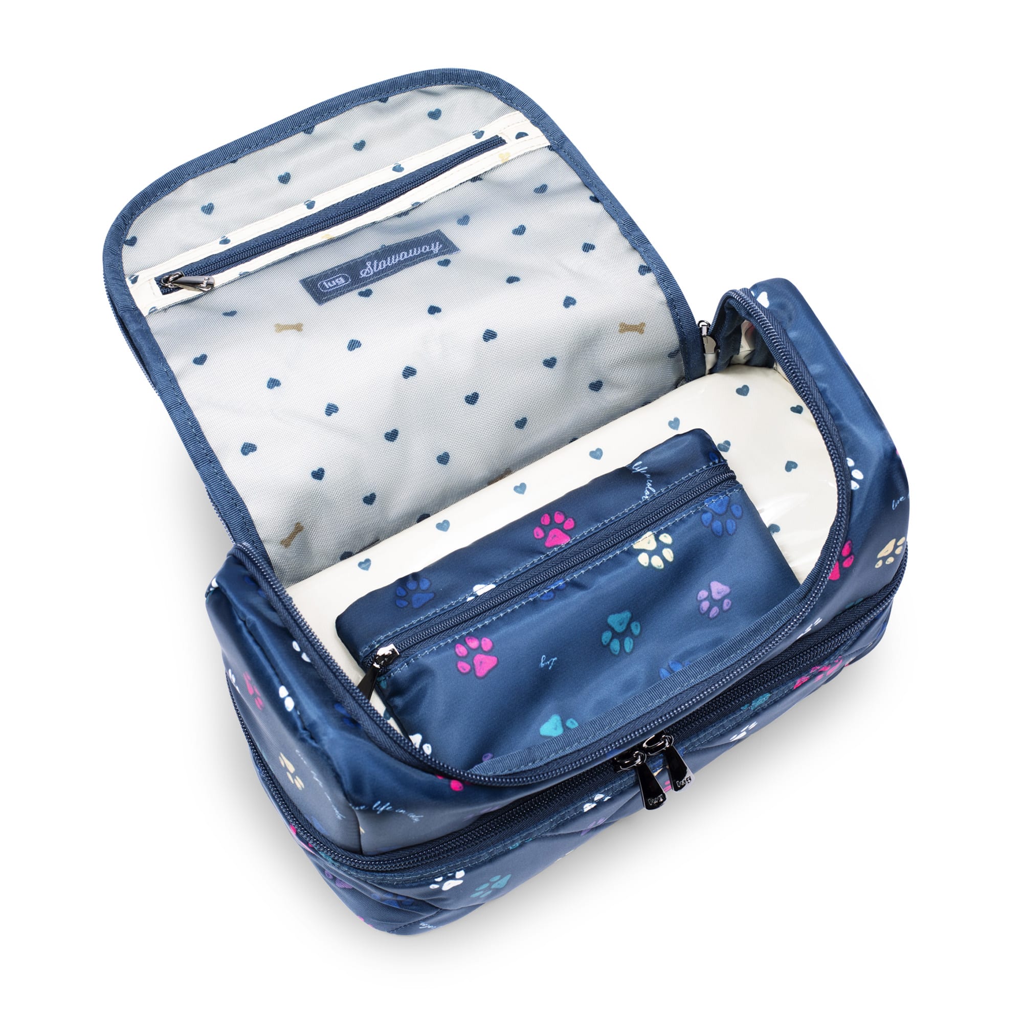 Stowaway Cosmetic Case - PAWS NAVY - Stowaway_PawsNavy_05_02