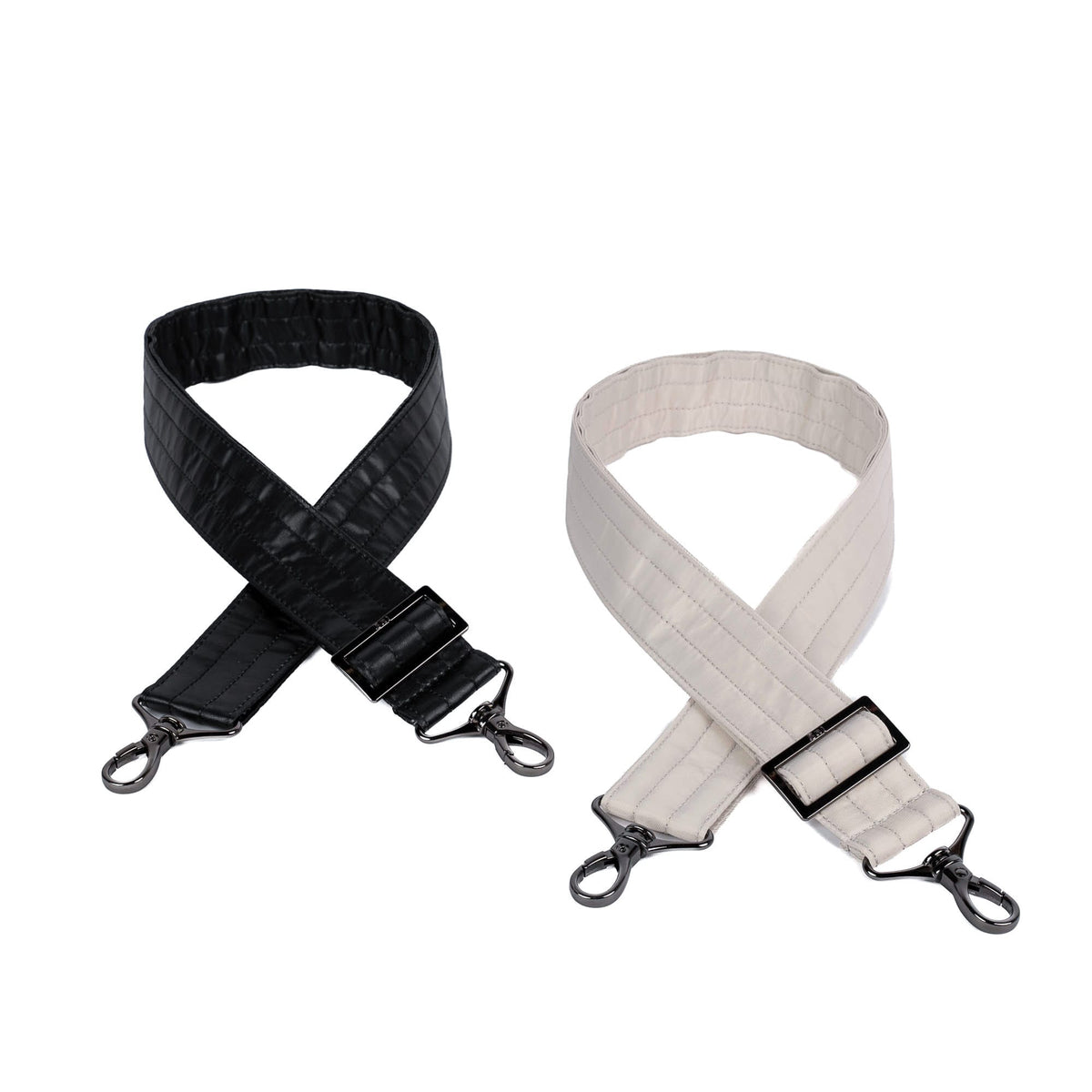 Adjustable 2pc Bag Straps - 1.5&quot; - METALLIC BLACK PEBBLE - Strap_MetallicBlack_Pebble_01