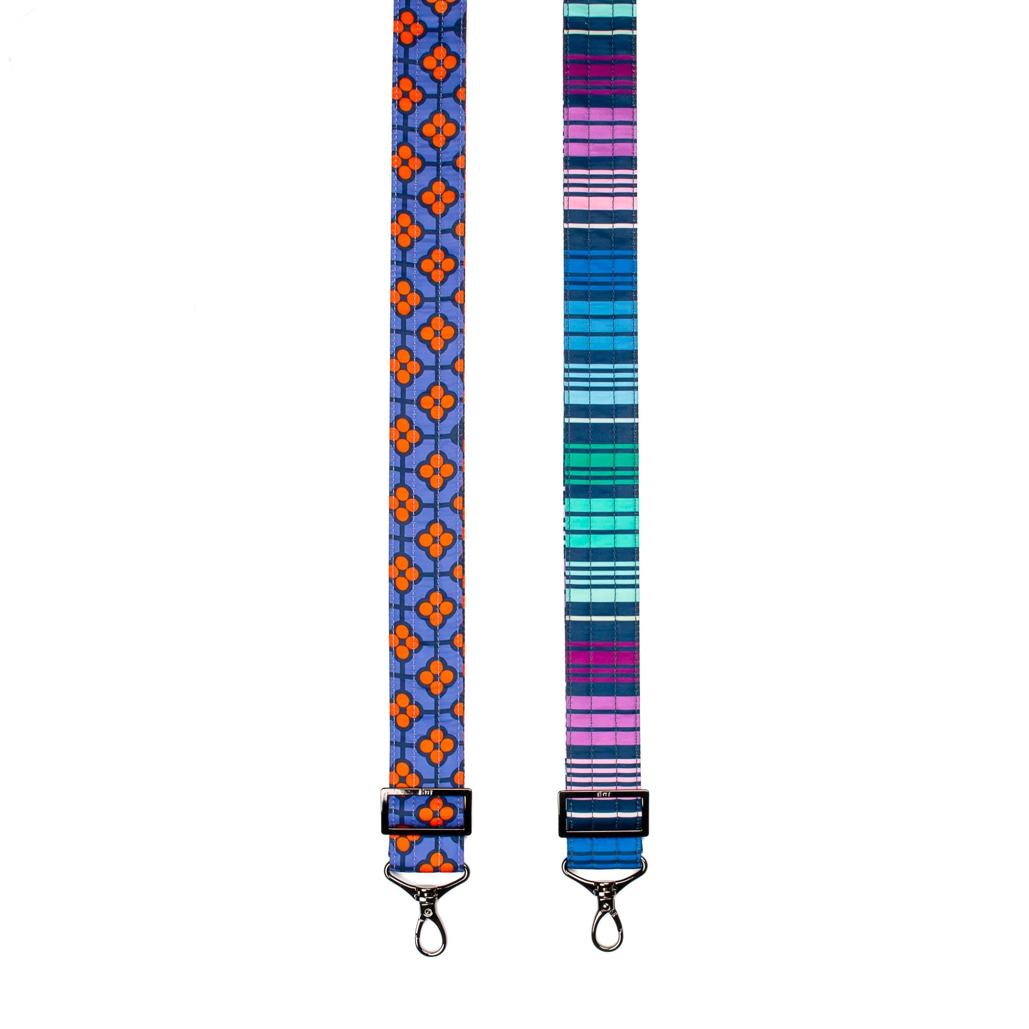 Adjustable 2pc Bag Straps - 1.5" - VERY BERRY BLUE LOVE STRIPE MULTI - Strap_VeryBerryBlue_LoveStripeMulti_02