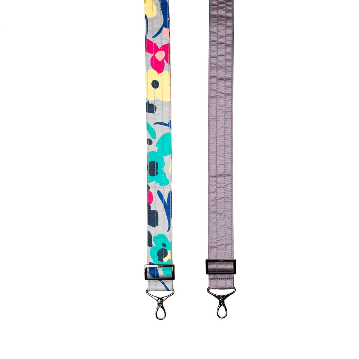 Adjustable 2pc Bag Straps - 1.5&quot; - WILDFLOWER MULTI METALLIC PEARL - Strap_WildflowerMulti_MetallicPearl_02