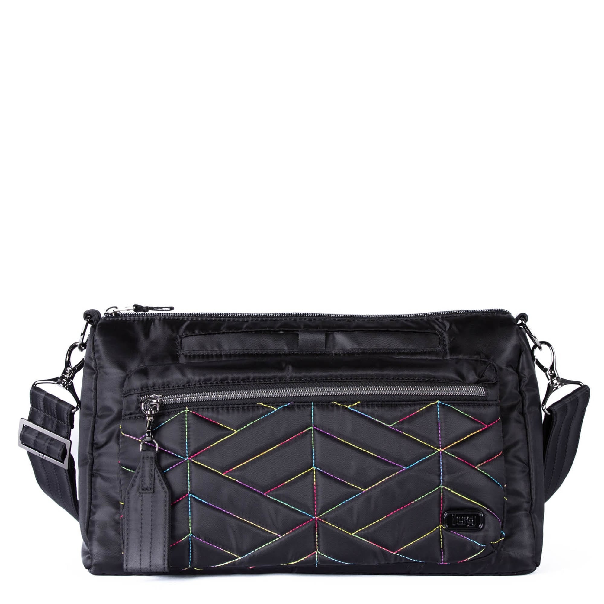 Stretch Crossbody Bag - BLACK RAINBOW STITCH - Stretch_BlackWithRainbow_01_3edafb70-72b8-4b3f-8f29-39848ecc11f2