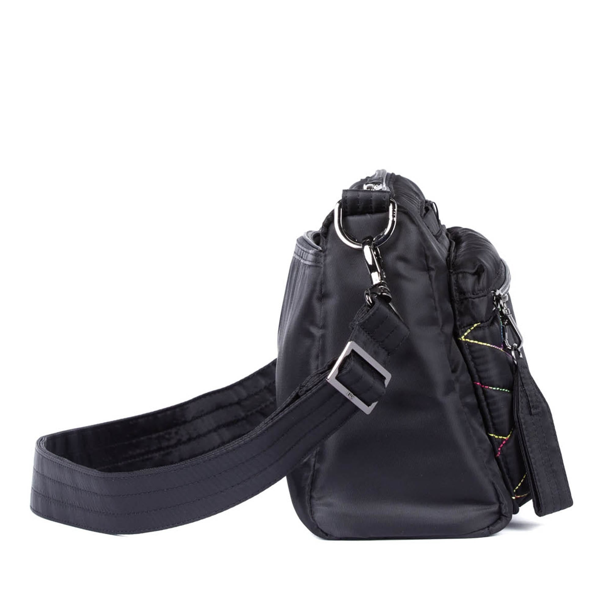 Stretch Crossbody Bag - BLACK RAINBOW STITCH - Stretch_BlackWithRainbow_03_535fee25-0ff3-4d50-966b-3aed769a524d