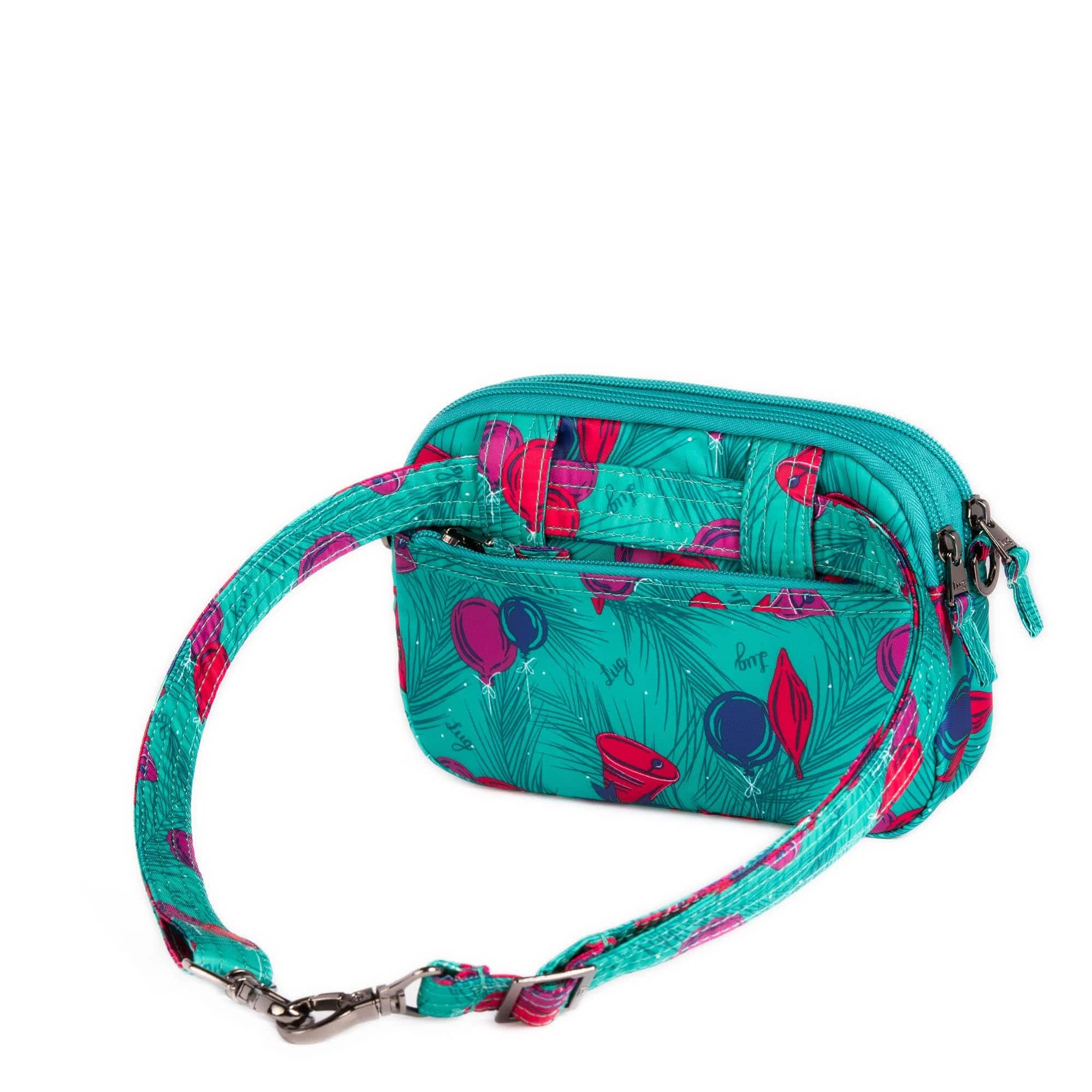 Super Coupe Convertible Crossbody Bag - PINE ORNAMENTS TEAL - SuperCoupe_PineOrnamentsTeal_04