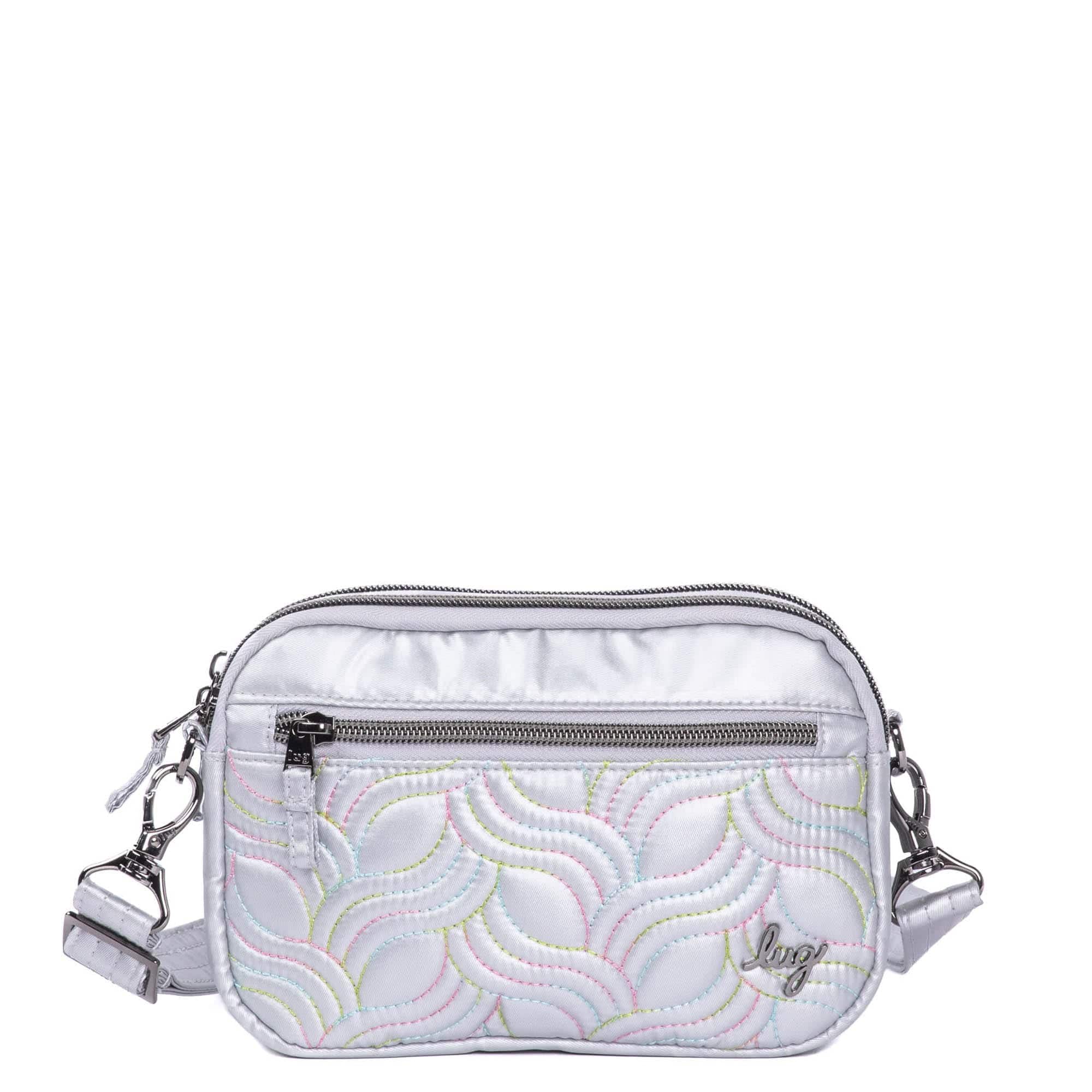Super Coupe Convertible Crossbody Bag - METALLIC SILVER ICEPOP STITCH - SuperCoupe_SilverWithIcePop_01