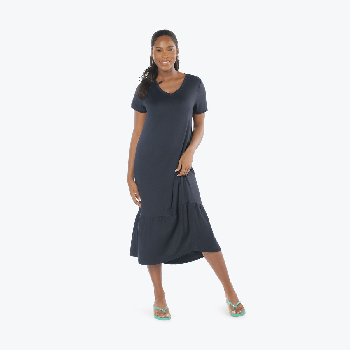 Swing High Low Maxi Dress - BLACK - Swing_Dress_Black_S_01a