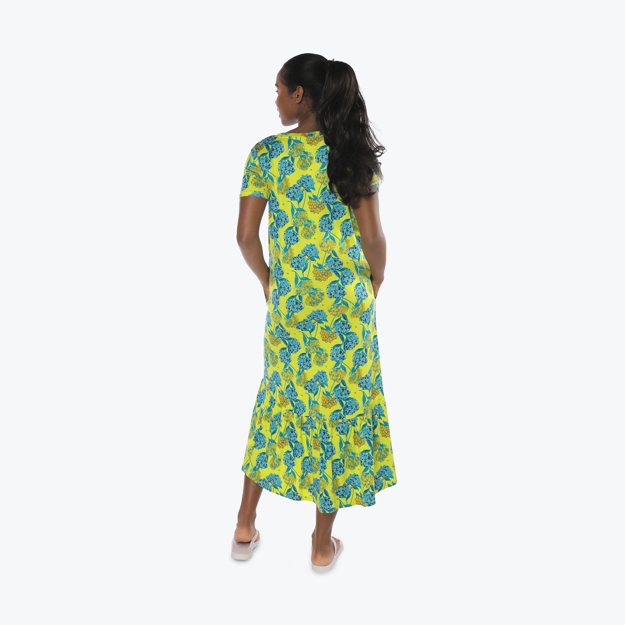 Swing High Low Maxi Dress - HYDRANGEA YELLOW - Swing_Dress_Hydrangea-Yellow_S_02