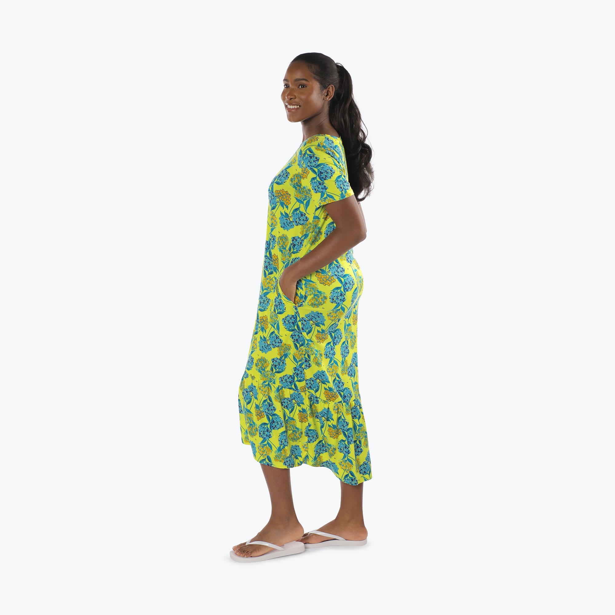 Swing High Low Maxi Dress - HYDRANGEA YELLOW - Swing_Dress_Hydrangea-Yellow_S_03
