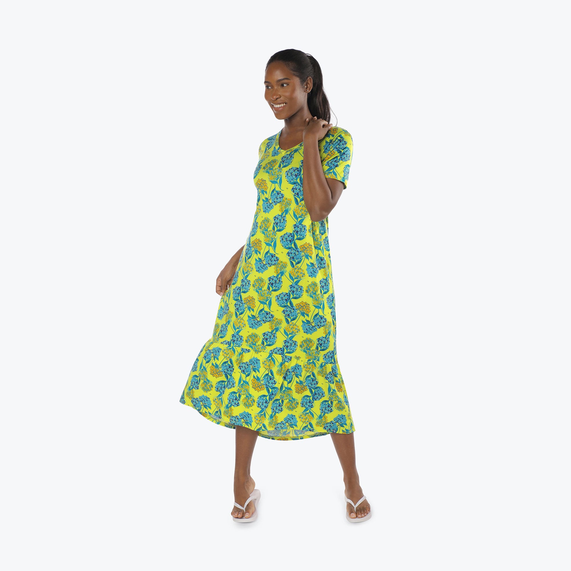 Swing High Low Maxi Dress - HYDRANGEA YELLOW - Swing_Dress_Hydrangea-Yellow_S_05