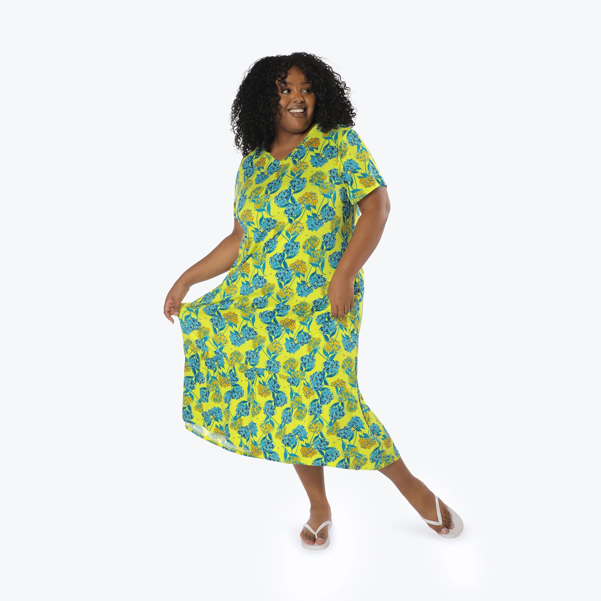 Swing High Low Maxi Dress - HYDRANGEA YELLOW - Swing_Dress_Hydrangea-Yellow_XL_05
