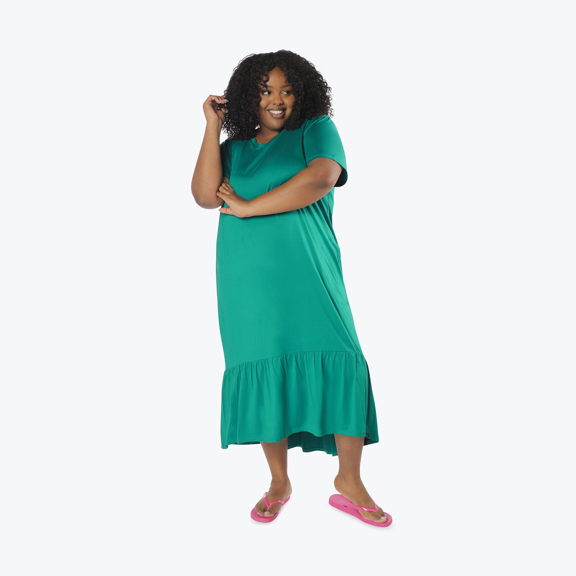 Swing High Low Maxi Dress - KELLY GREEN - Swing_Dress_Kelly-Green_XL_01a