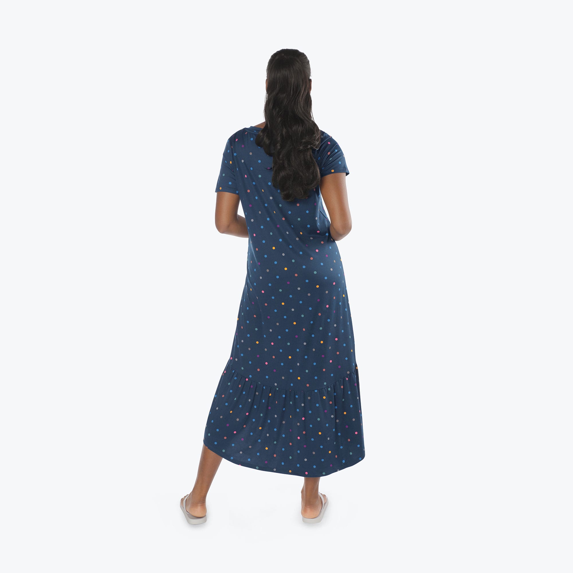 Swing High Low Maxi Dress - MULTI DOTS NAVY - Swing_Dress_Multi-Dots_S_02