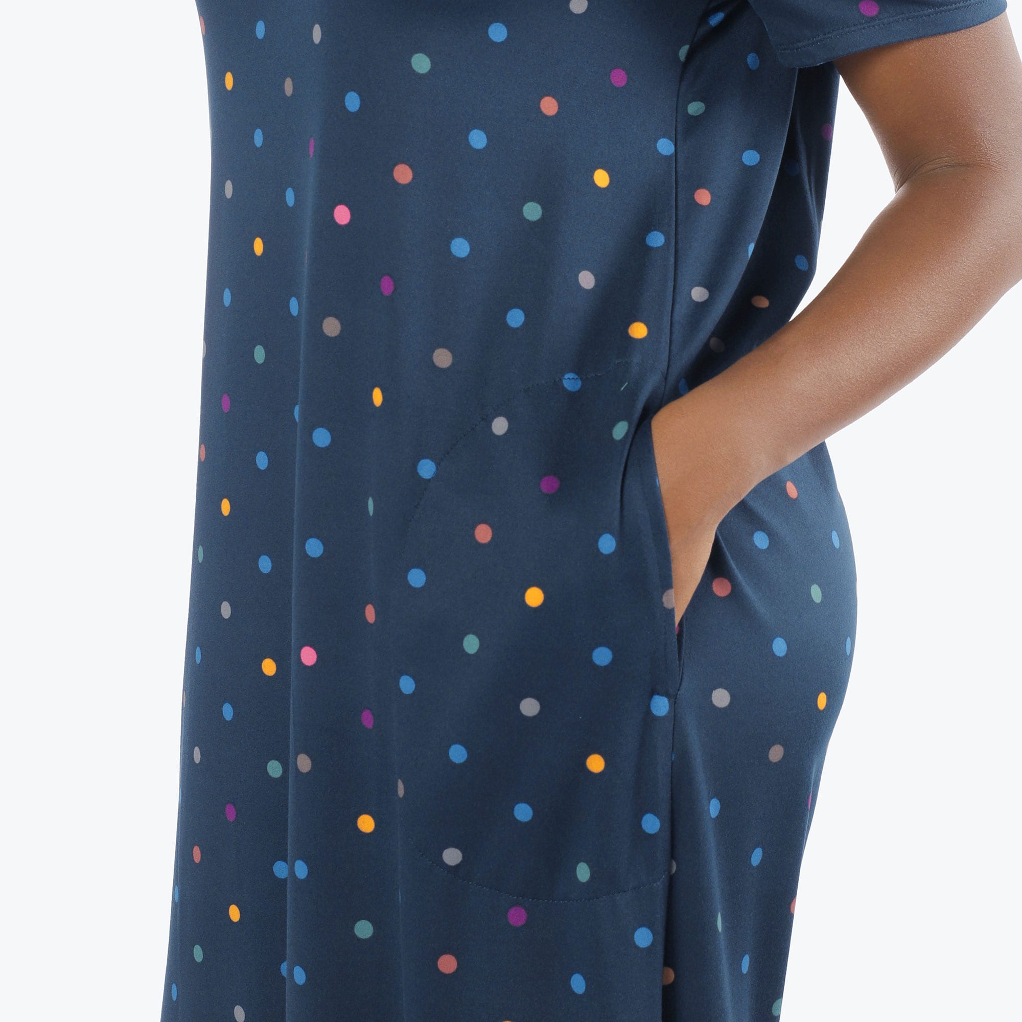 Swing High Low Maxi Dress - MULTI DOTS NAVY - Swing_Dress_Multi-Dots_S_04