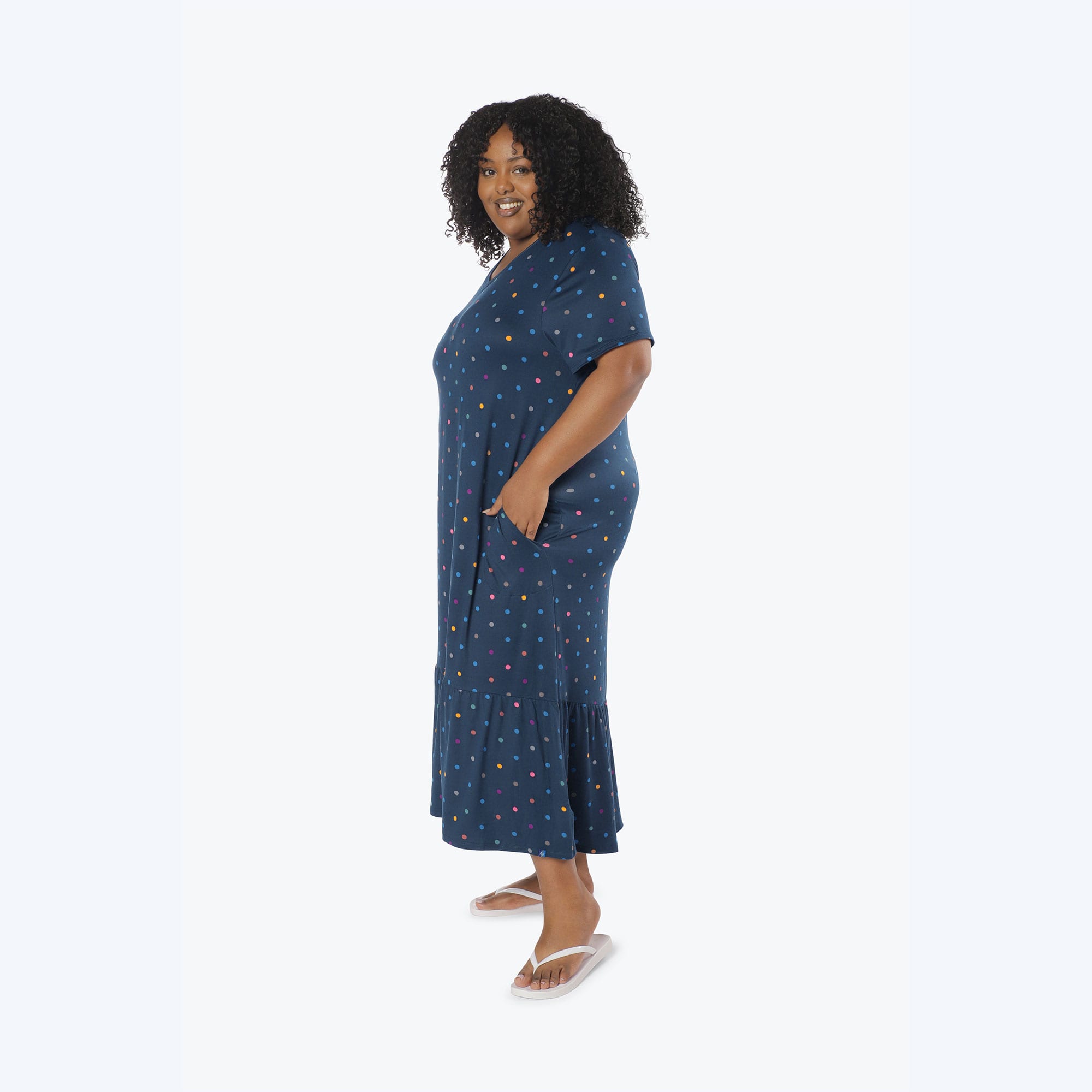 Swing High Low Maxi Dress - MULTI DOTS NAVY - Swing_Dress_Multi-Dots_XL_03