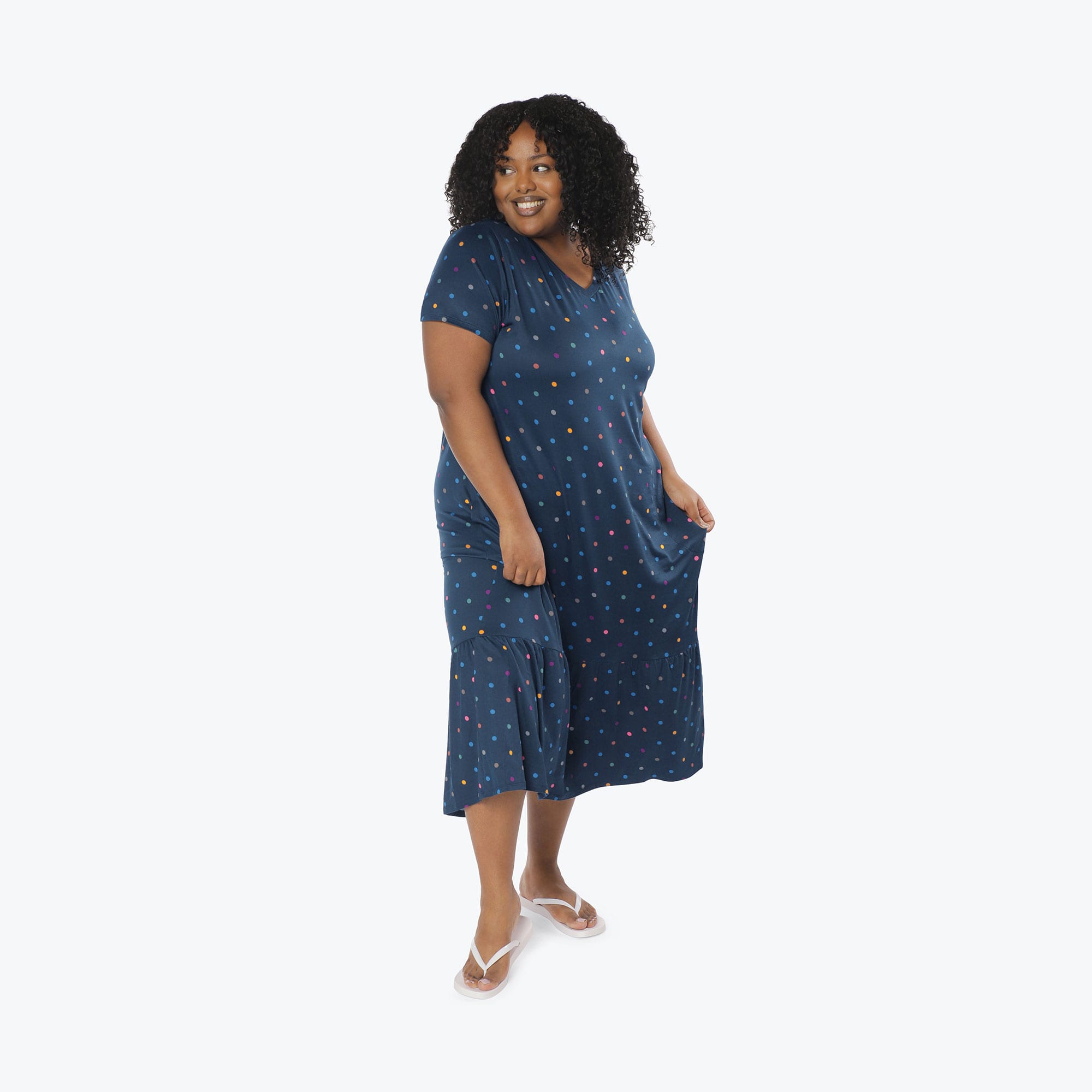 Swing High Low Maxi Dress - MULTI DOTS NAVY - Swing_Dress_Multi-Dots_XL_05