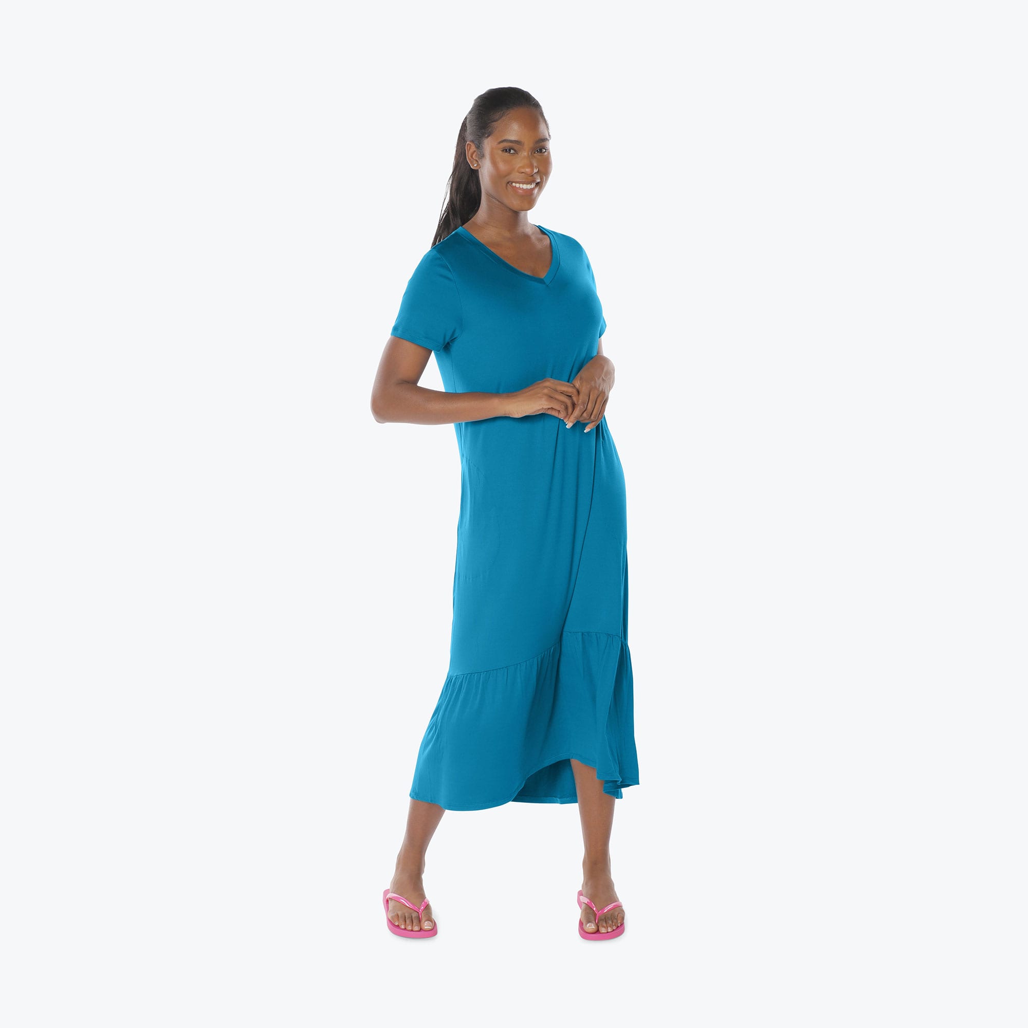 Swing High Low Maxi Dress - OCEAN BLUE - Swing_Dress_Ocean-Blue_S_01a