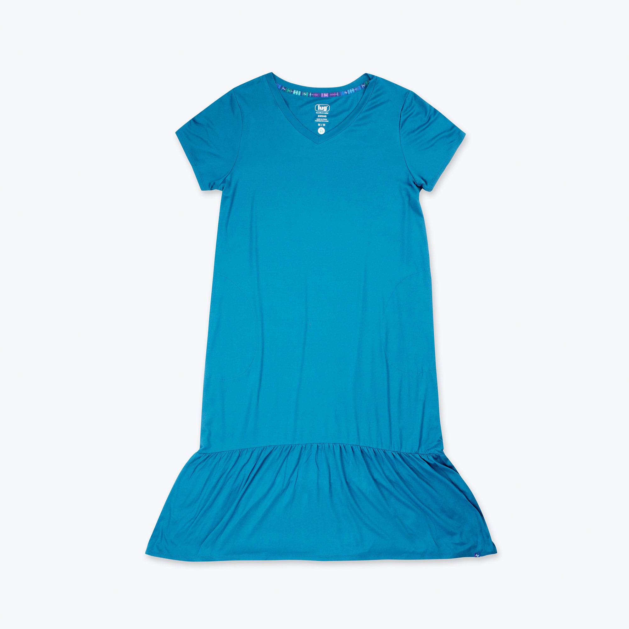 Swing High Low Maxi Dress - OCEAN BLUE - Swing_Dress_OceanBlue_Flatlay_06