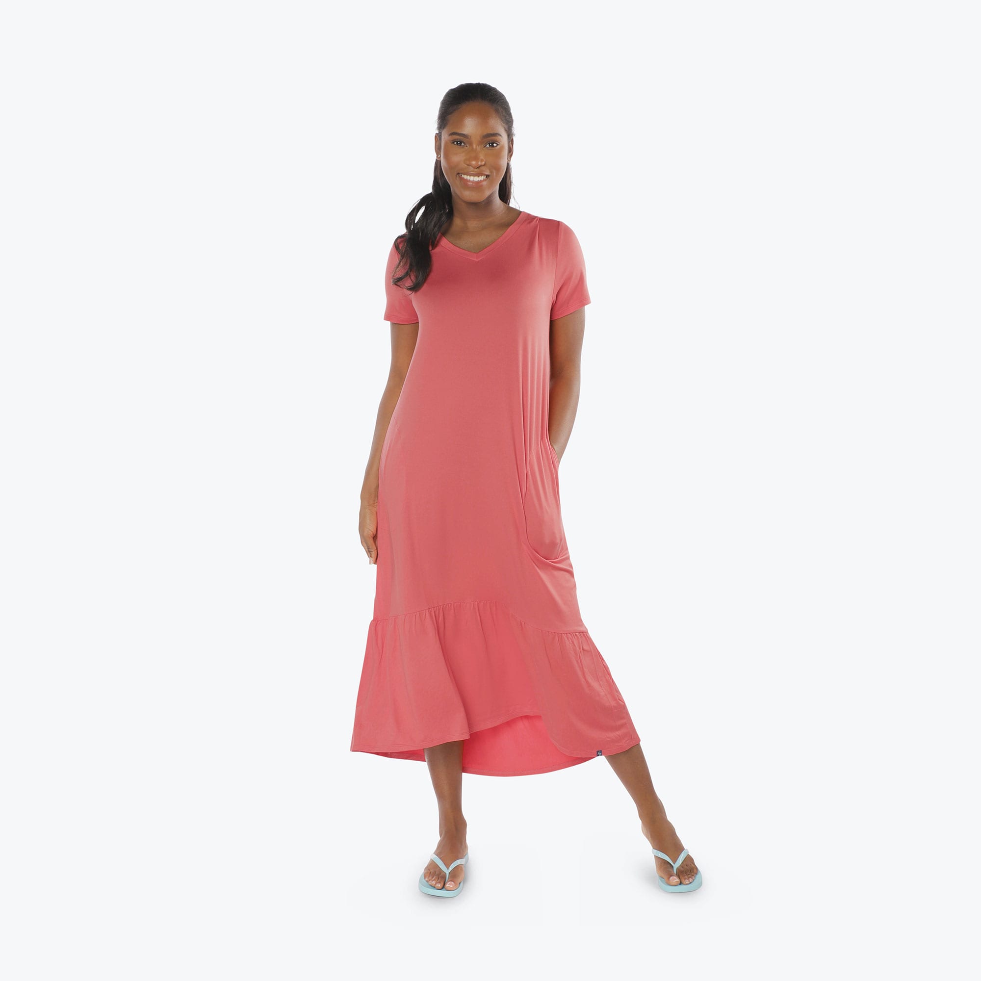 Swing High Low Maxi Dress - WATERMELON ICEPOP - Swing_Dress_Watermelon-Icepop_S_01a