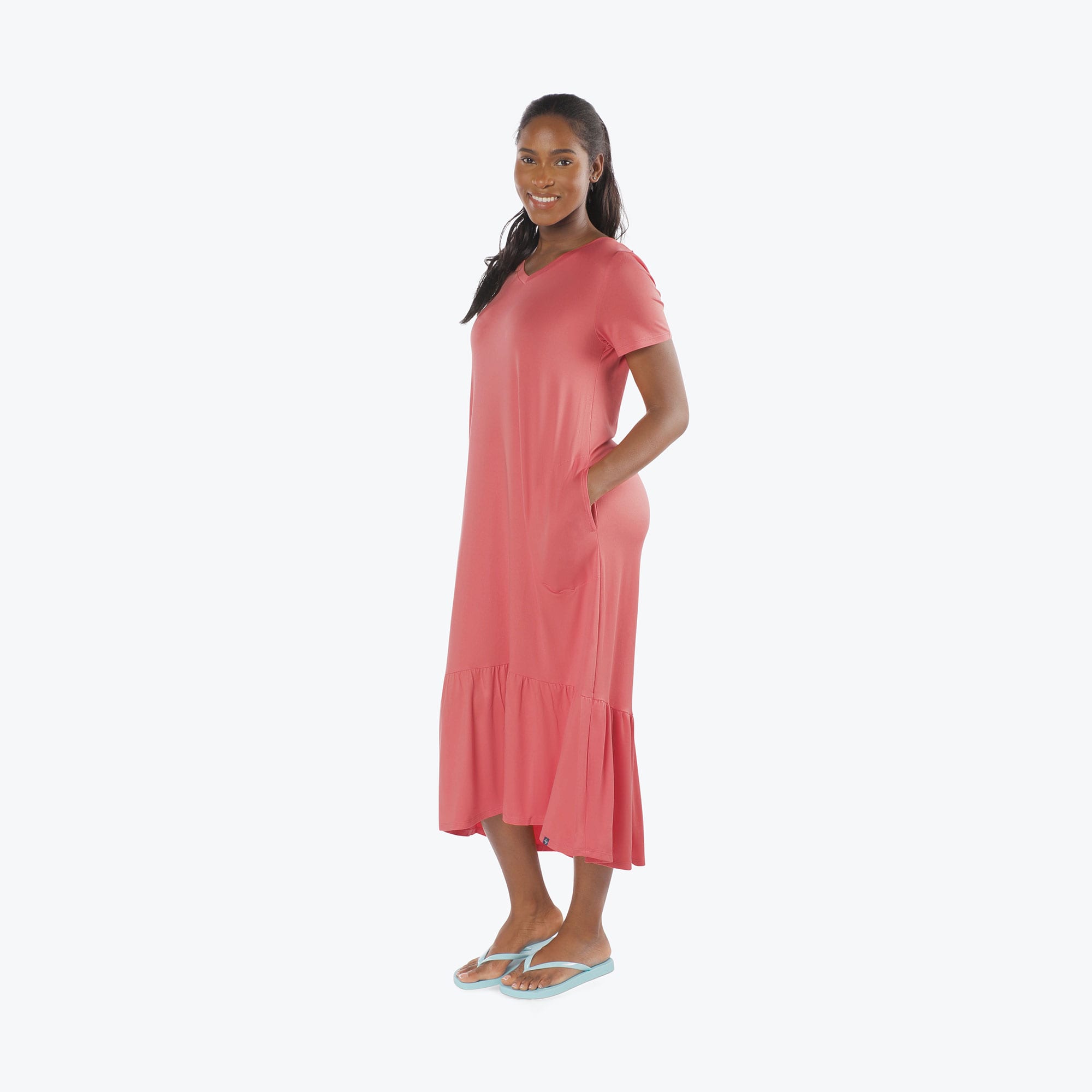 Swing High Low Maxi Dress - WATERMELON ICEPOP - Swing_Dress_Watermelon-Icepop_S_03
