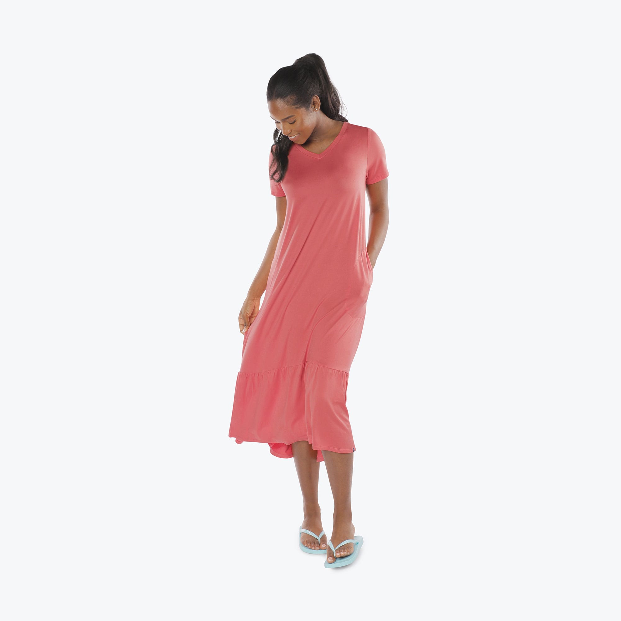 Swing High Low Maxi Dress - WATERMELON ICEPOP - Swing_Dress_Watermelon-Icepop_S_05