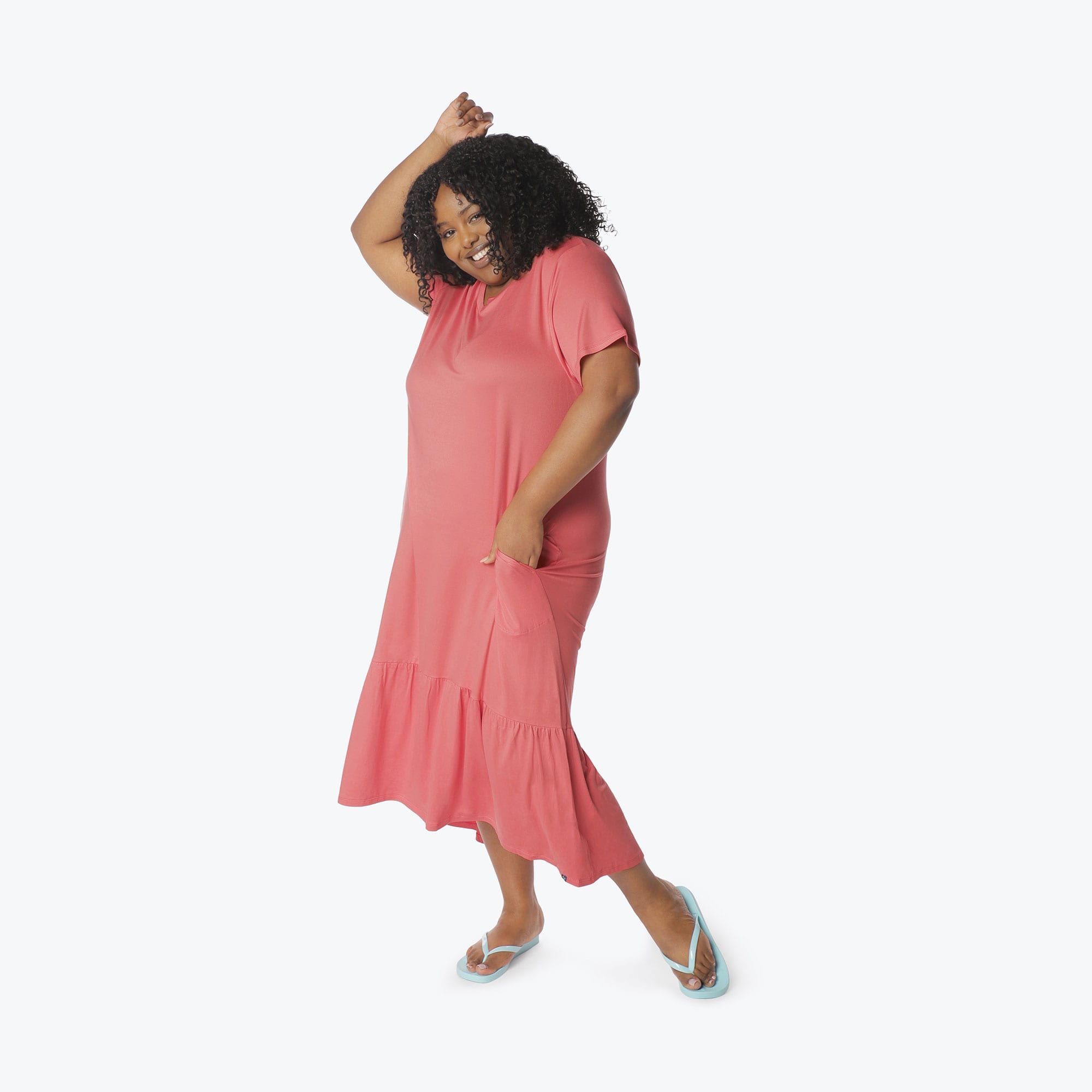 Swing High Low Maxi Dress - WATERMELON ICEPOP - Swing_Dress_Watermelon-Icepop_XL_01a