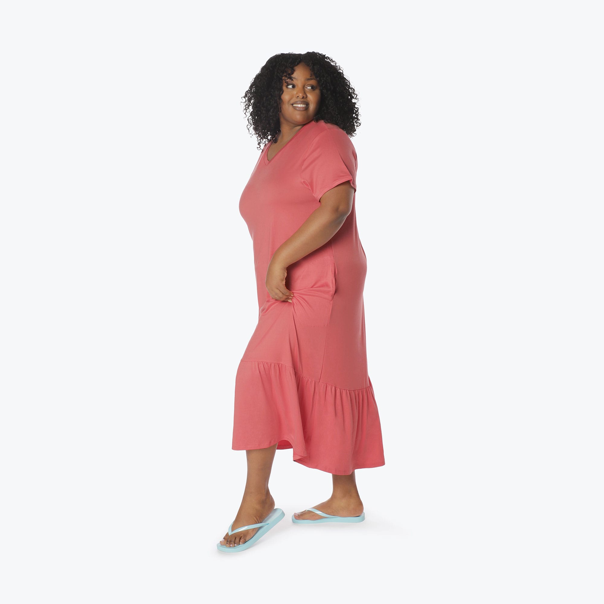 Swing High Low Maxi Dress - WATERMELON ICEPOP - Swing_Dress_Watermelon-Icepop_XL_03