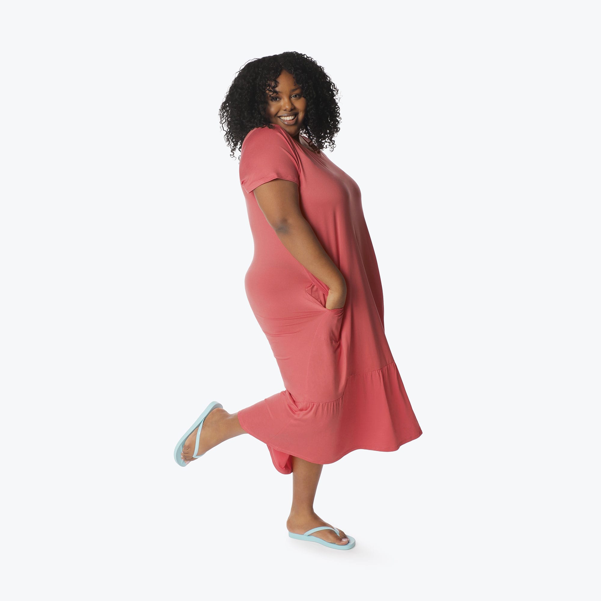 Swing High Low Maxi Dress - WATERMELON ICEPOP - Swing_Dress_Watermelon-Icepop_XL_05
