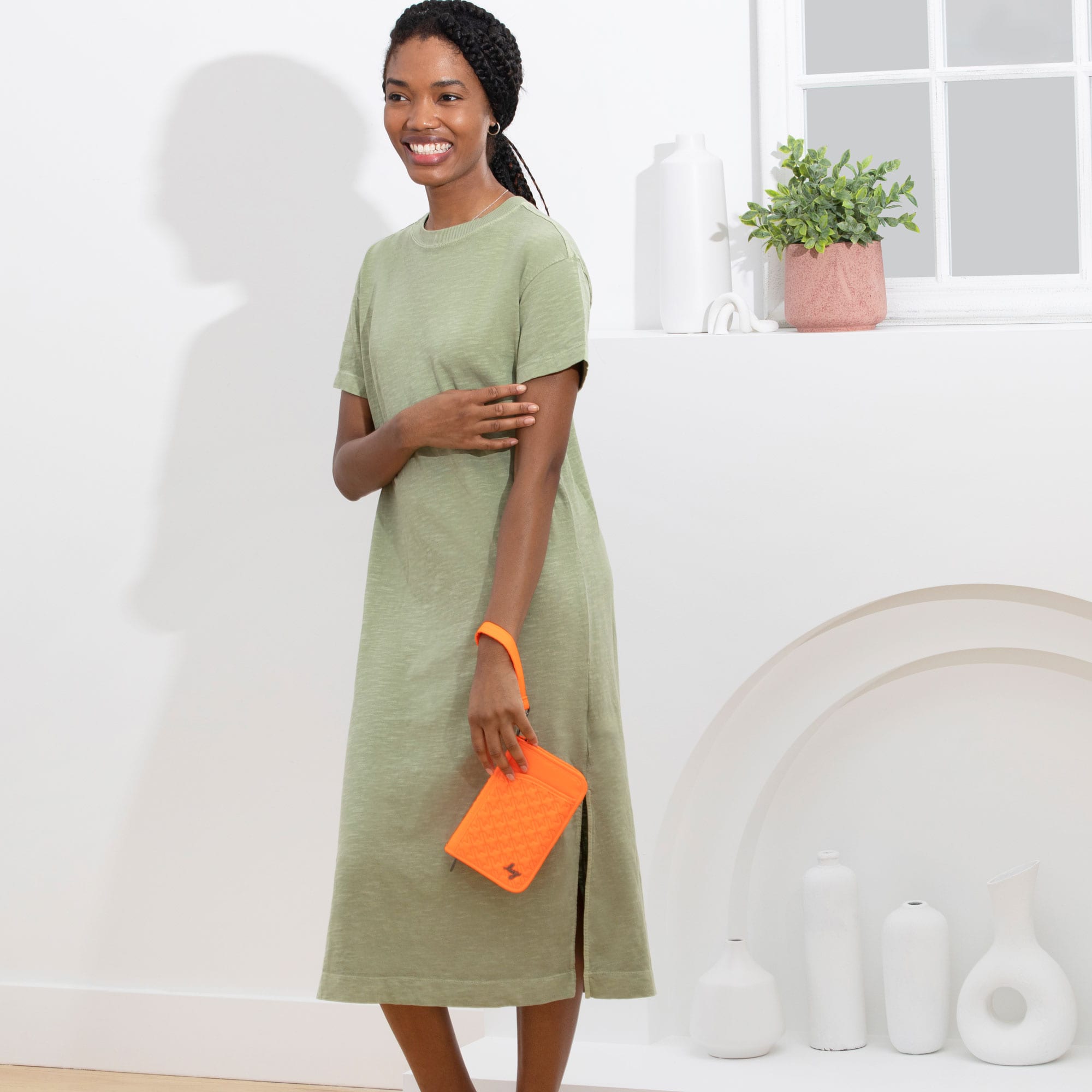 Tandem Zip SE RFID Wallet - CORAL - TandemSE_Orange_Model