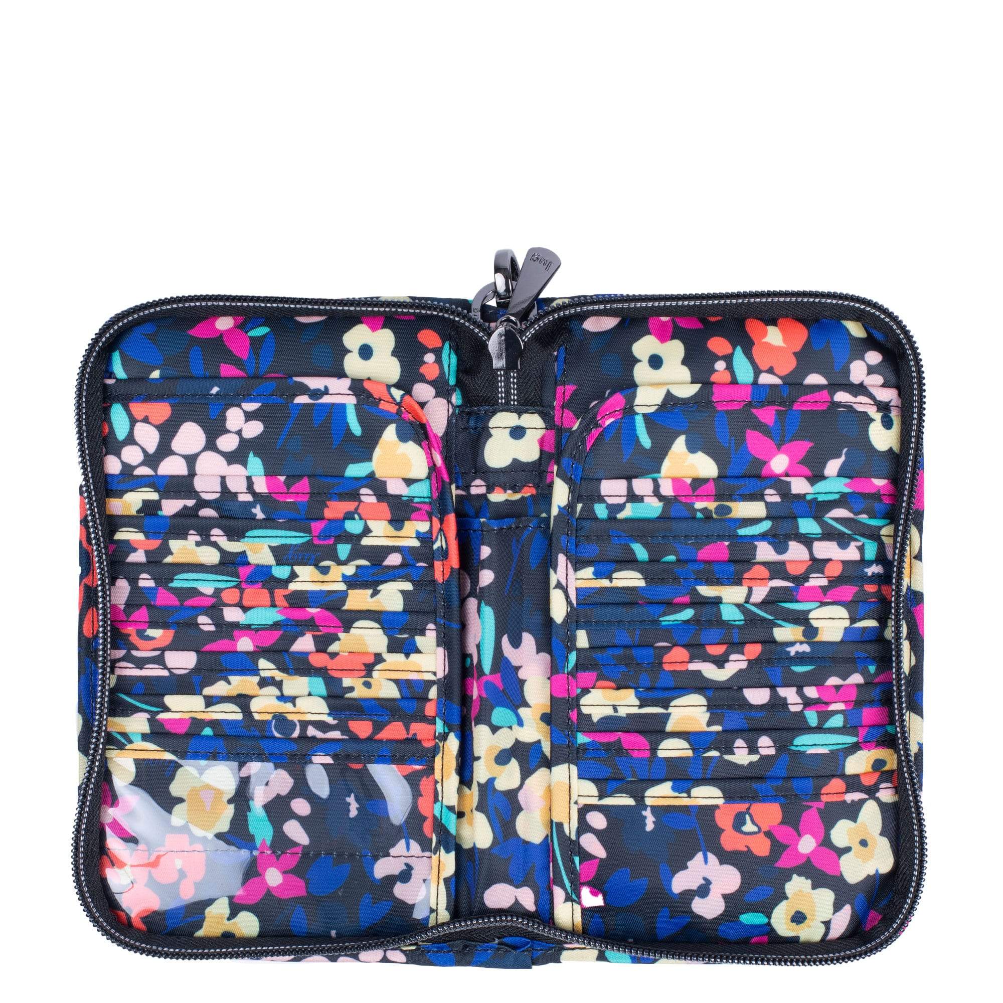 Tandem Zip SE RFID Wallet - WILDFLOWER BLACK - TandemZipSE_WildflowerBlack_05