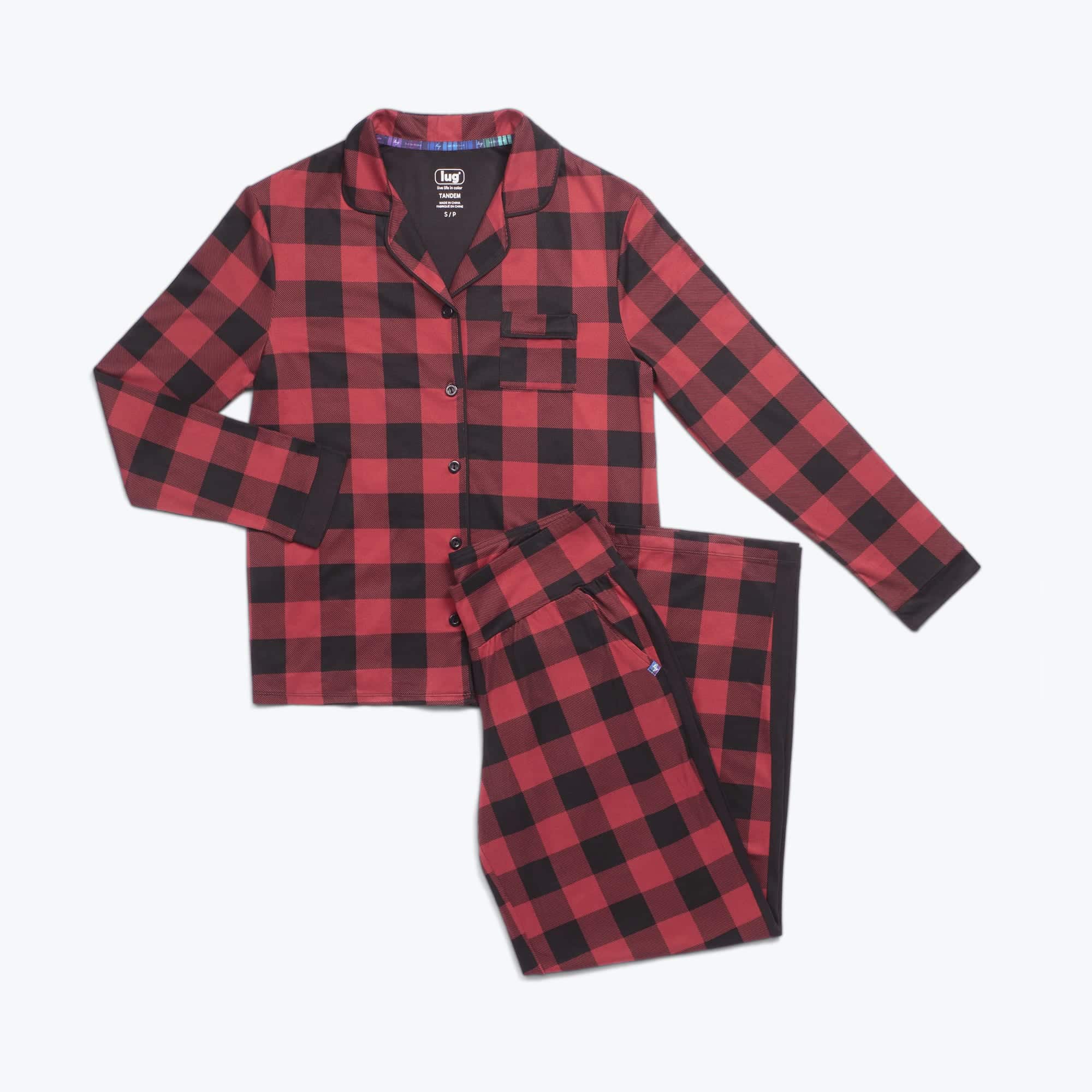 Tandem Collar Pajama Set - BUFFALO CHECK RED - Tandem_BuffaloCheckRed_Flatlay_038cab79-d376-4984-9220-c977bddfdee8