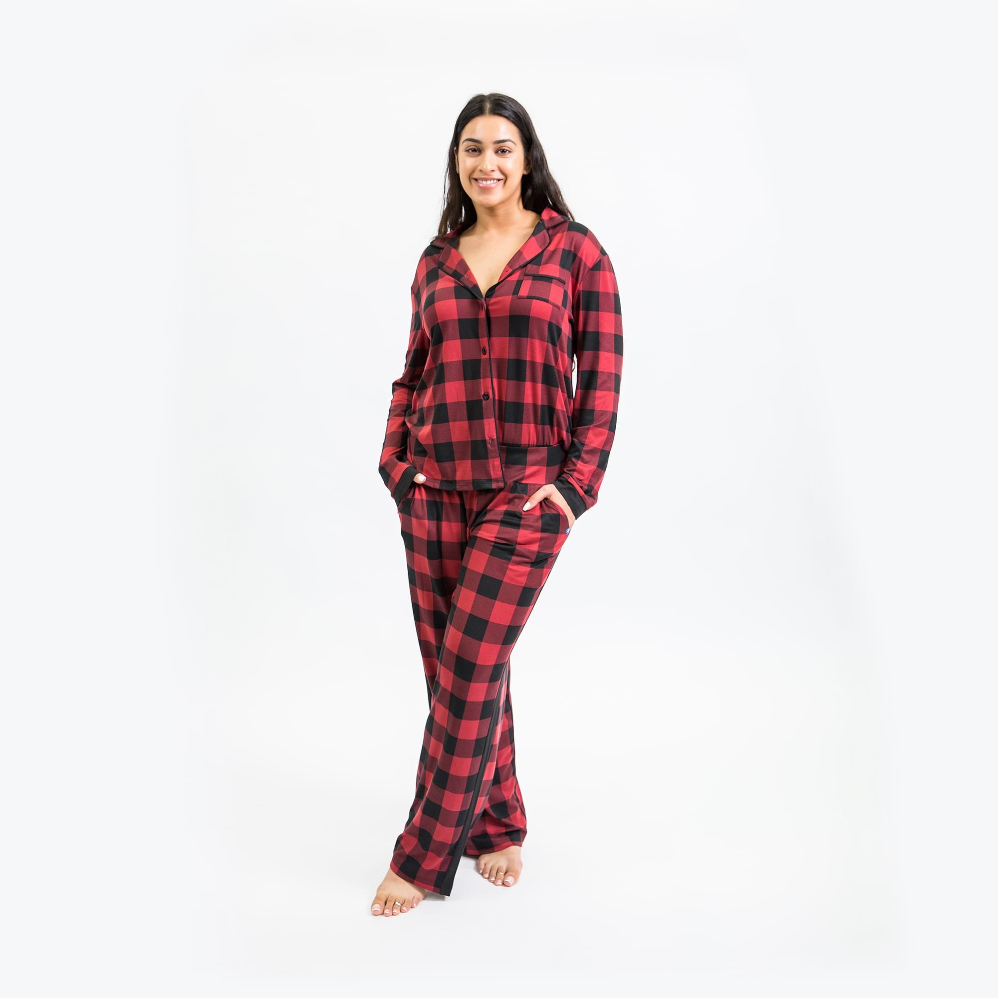 Tandem Collar Pajama Set - BUFFALO CHECK RED - Tandem_BuffaloCheckRed_M_01b
