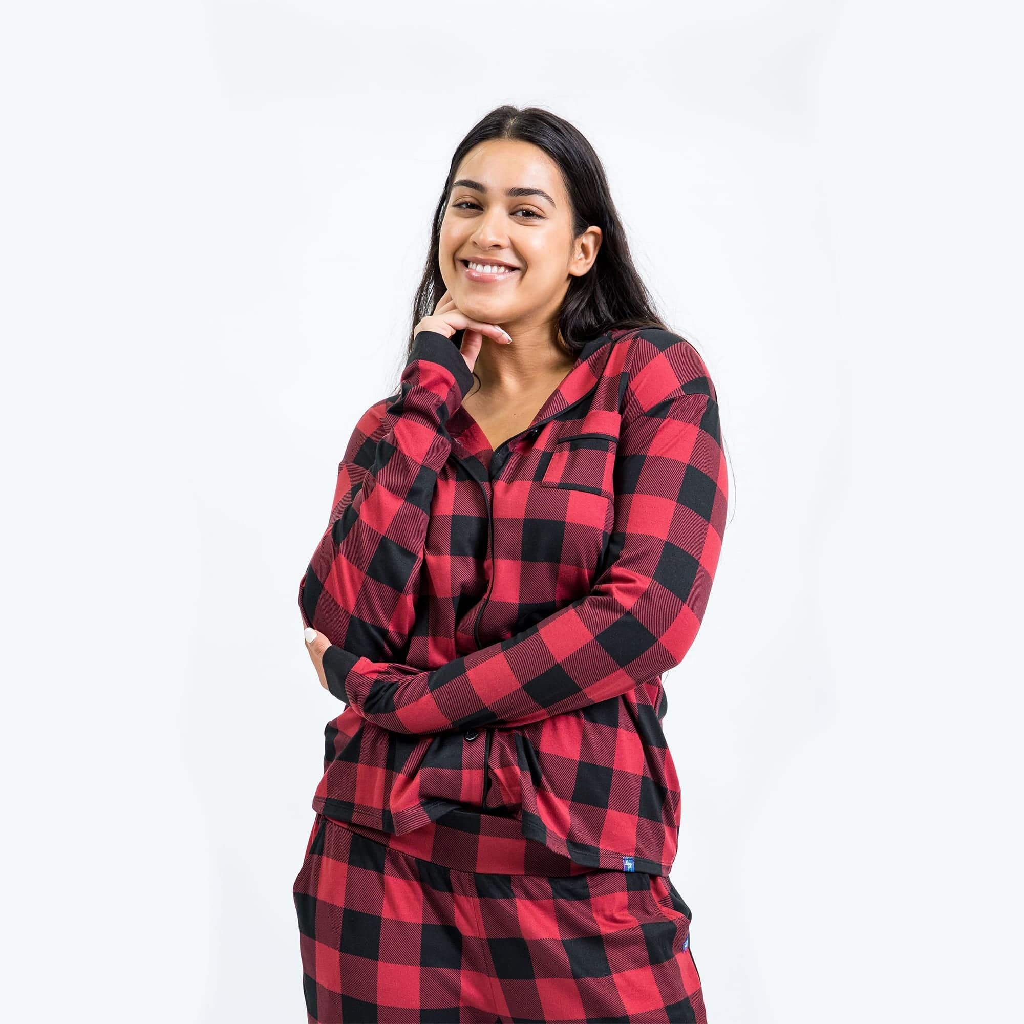 Tandem Collar Pajama Set - BUFFALO CHECK RED - Tandem_BuffaloCheckRed_M_03