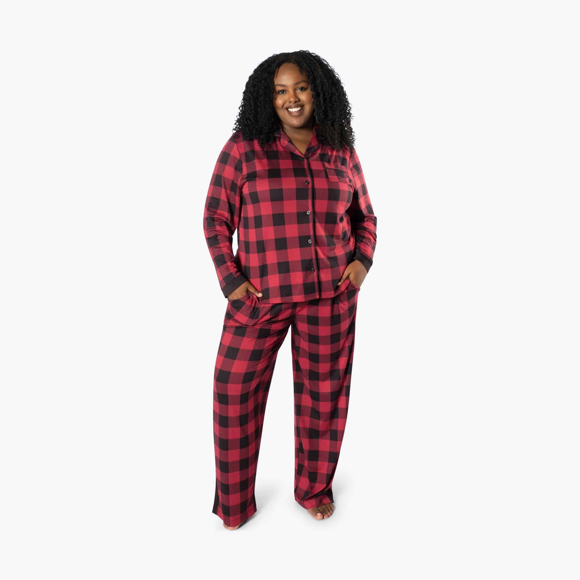 Tandem Collar Pajama Set - BUFFALO CHECK RED - Tandem_BuffaloRedCheck_XL_01a
