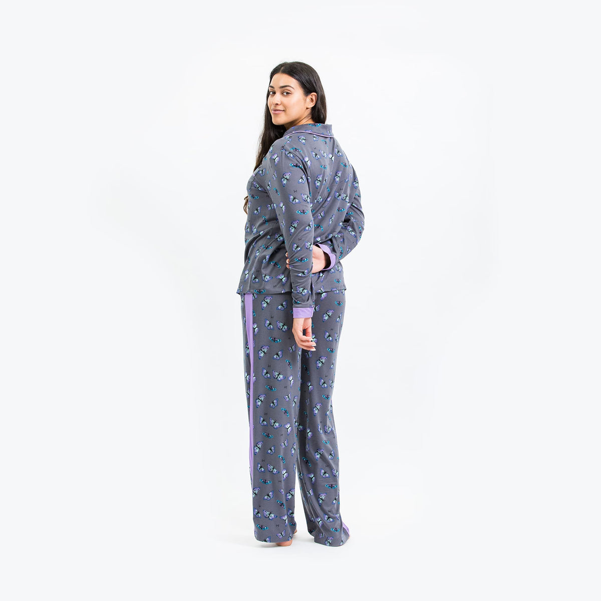 Tandem Collar Pajama Set - BUFFALO CHECK RED - Tandem_ButterflyGrey_M_02