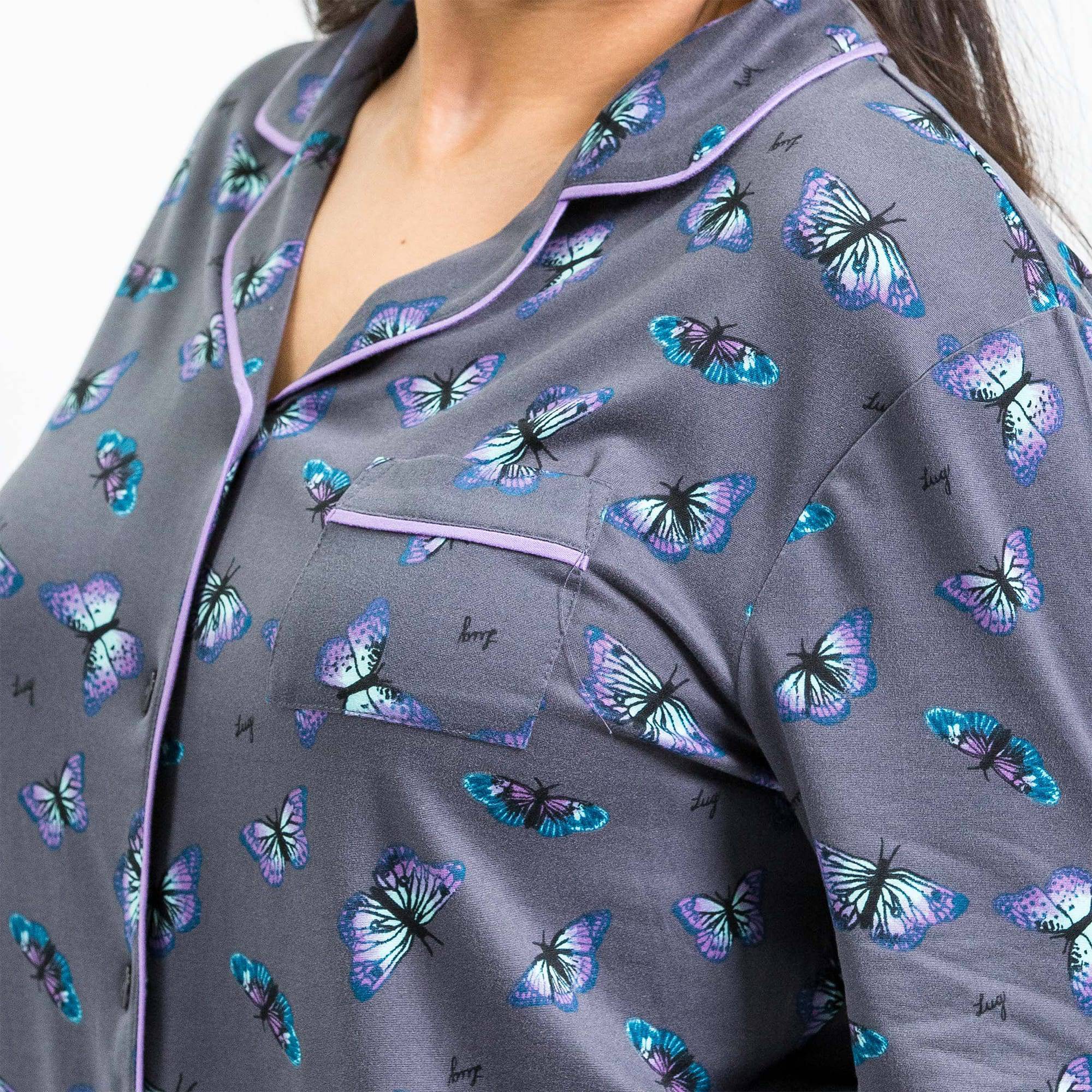 Tandem Collar Pajama Set - BUTTERFLY GREY - Tandem_ButterflyGrey_M_04