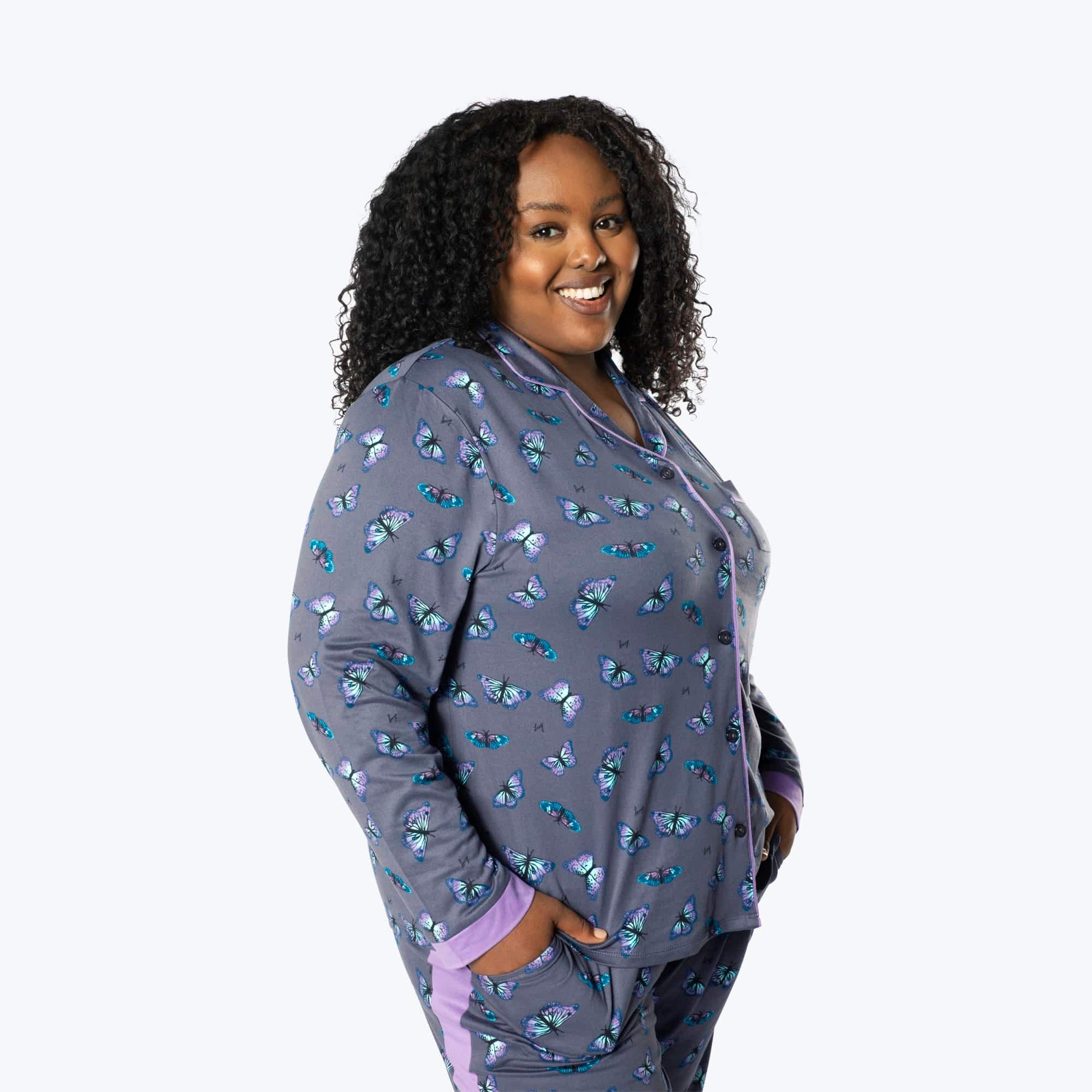 Tandem Collar Pajama Set - BUTTERFLY GREY - Tandem_ButterflyGrey_XL_03