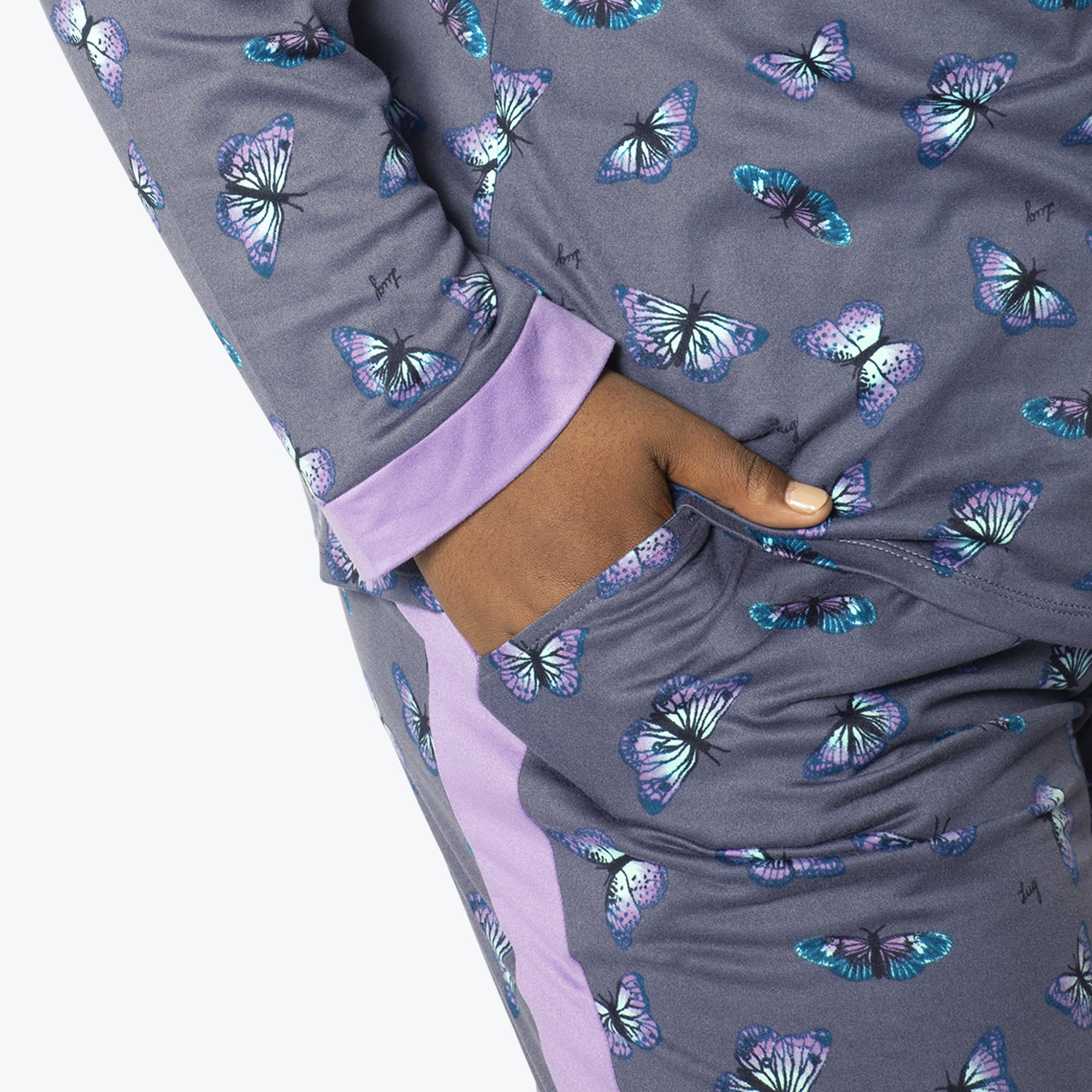 Tandem Collar Pajama Set - BUTTERFLY GREY - Tandem_ButterflyGrey_XL_04