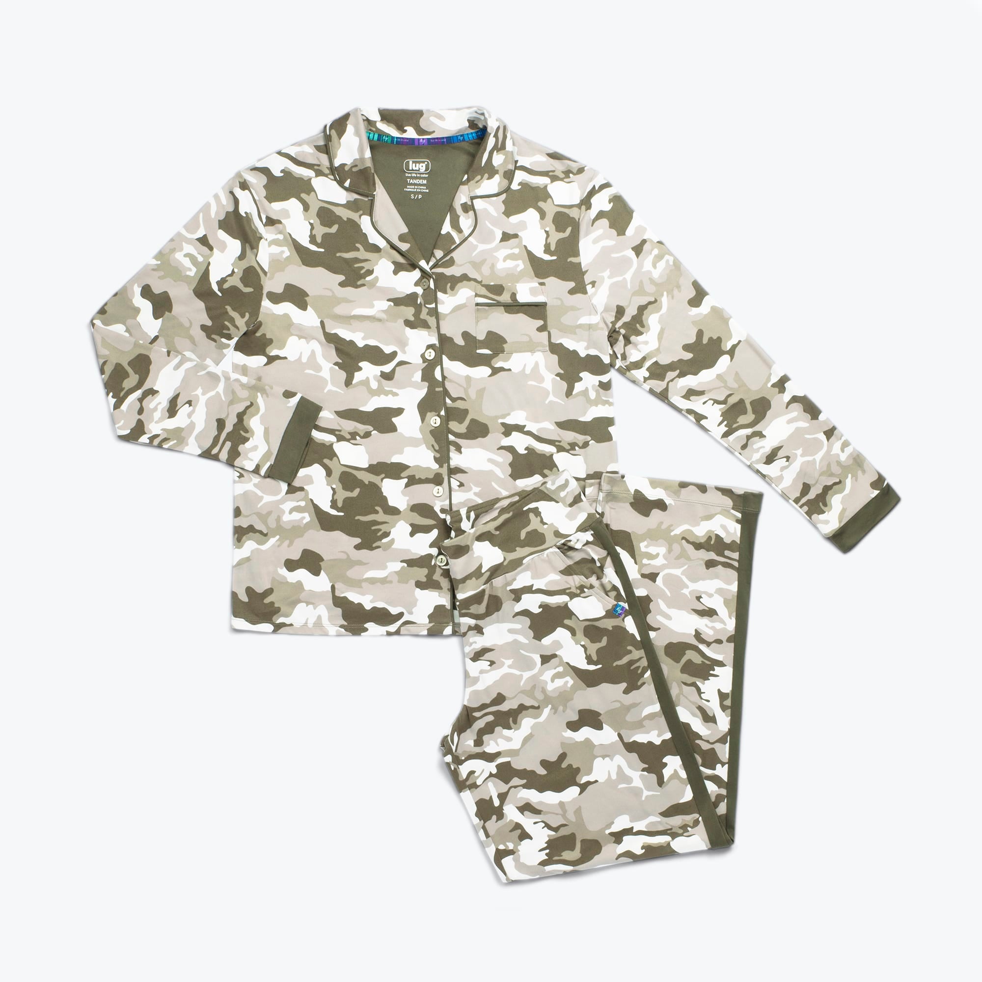 Tandem Collar Pajama Set - CAMO TAUPE - Tandem_CamoTaupe_Flatlay._9afb2f71-4d76-49b9-9fc9-9c7dca24def3