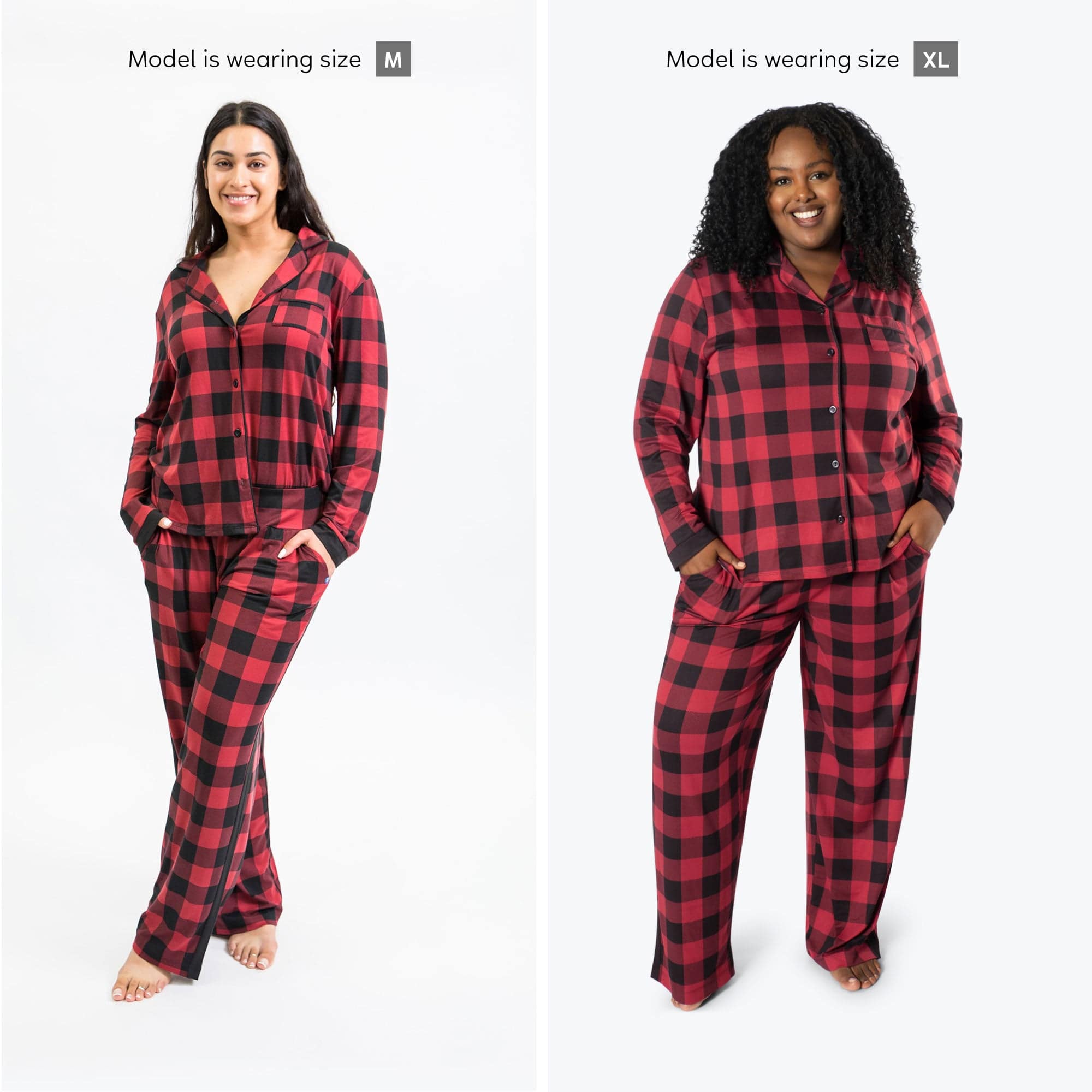 Tandem Collar Pajama Set - - Tandem_ModelSizes