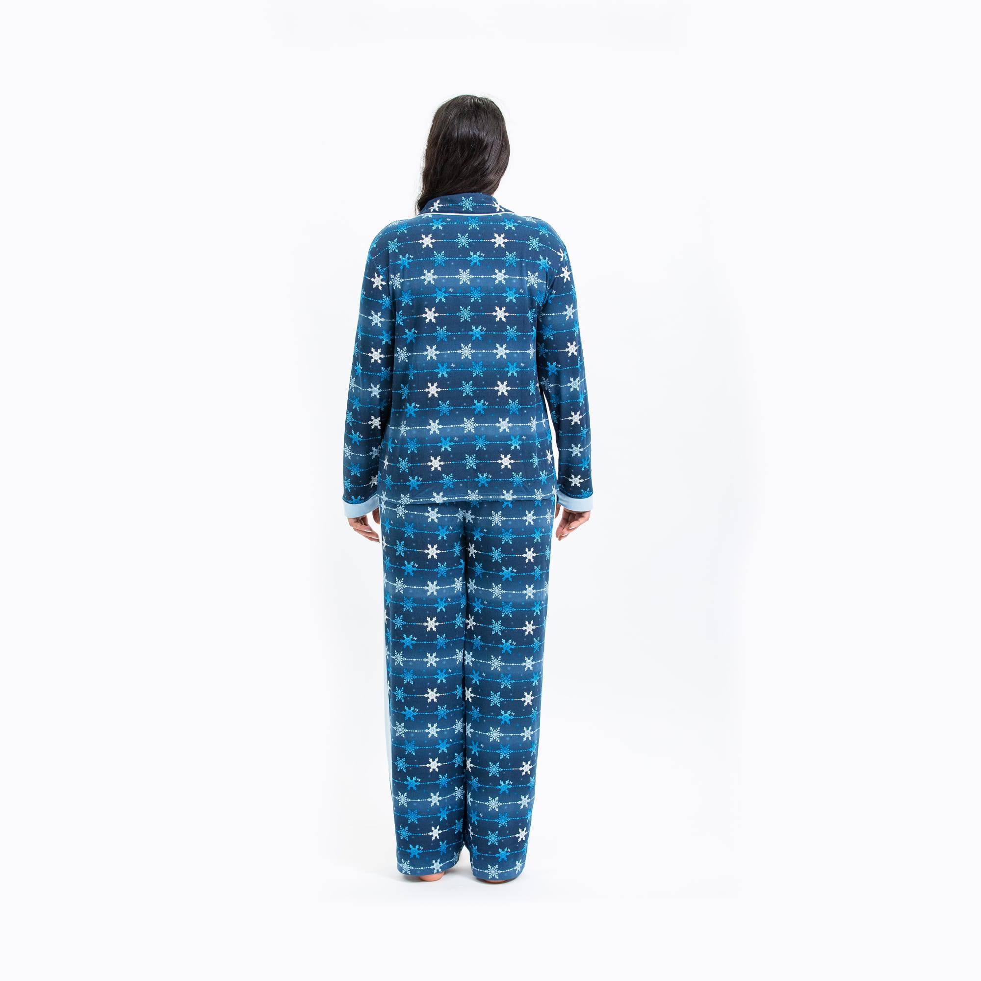 Tandem Collar Pajama Set - SNOWFLAKE NAVY - Tandem_SnowflakeNavy_M_02