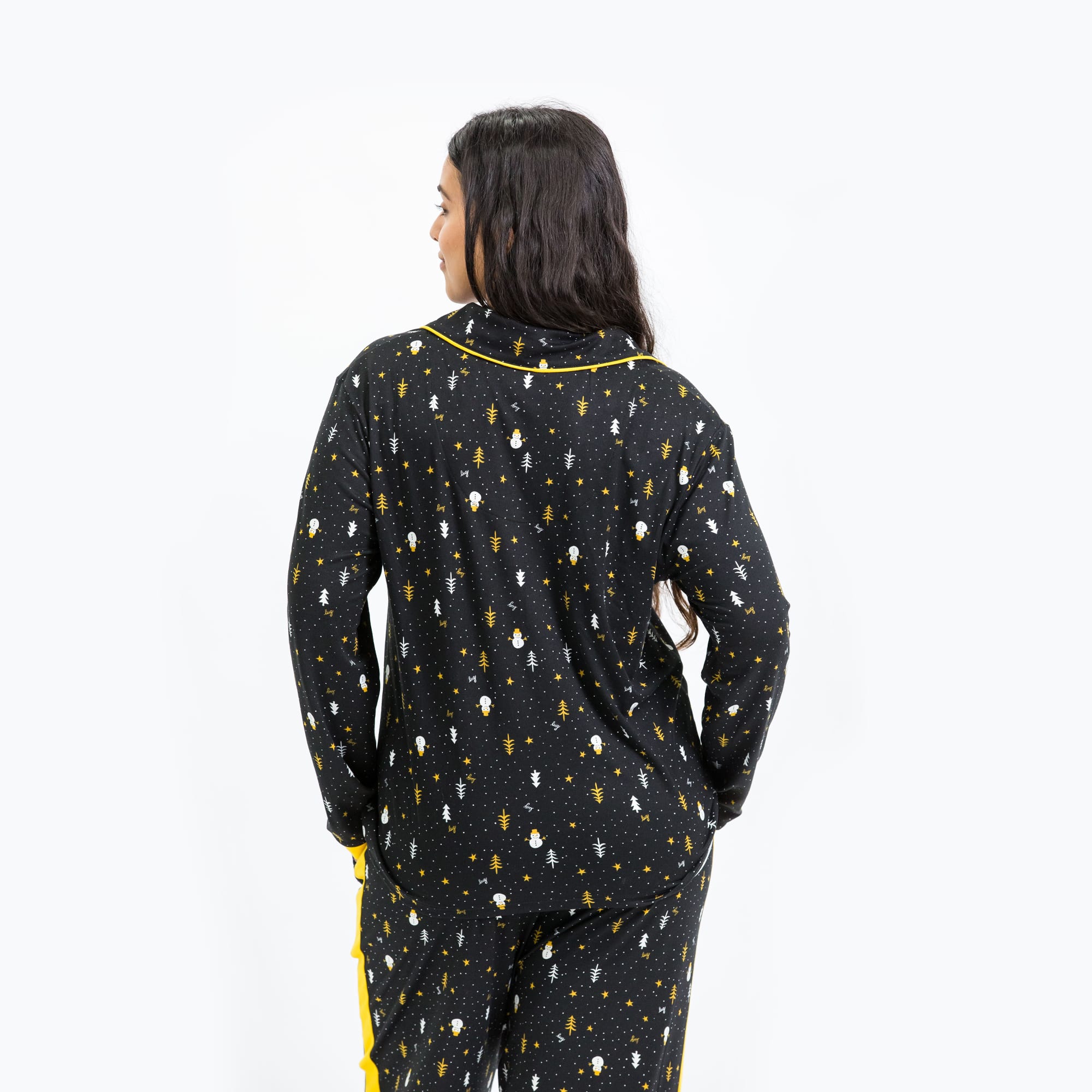 Tandem Collar Pajama Set - SNOWMAN TREES - Tandem_SnowmanTrees_M_02
