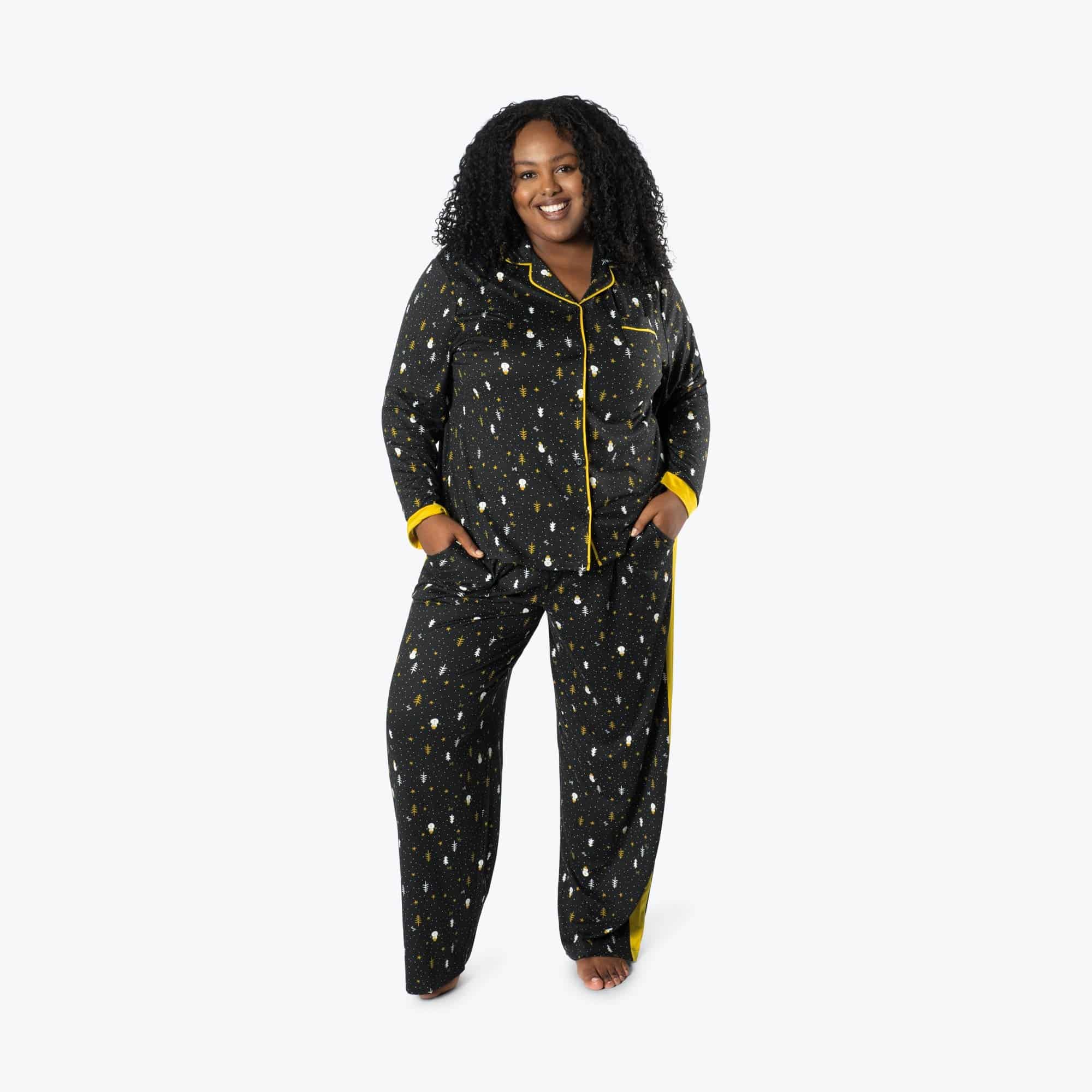 Tandem Collar Pajama Set - SNOWMAN TREES - Tandem_SnowmanTrees_XL_01a